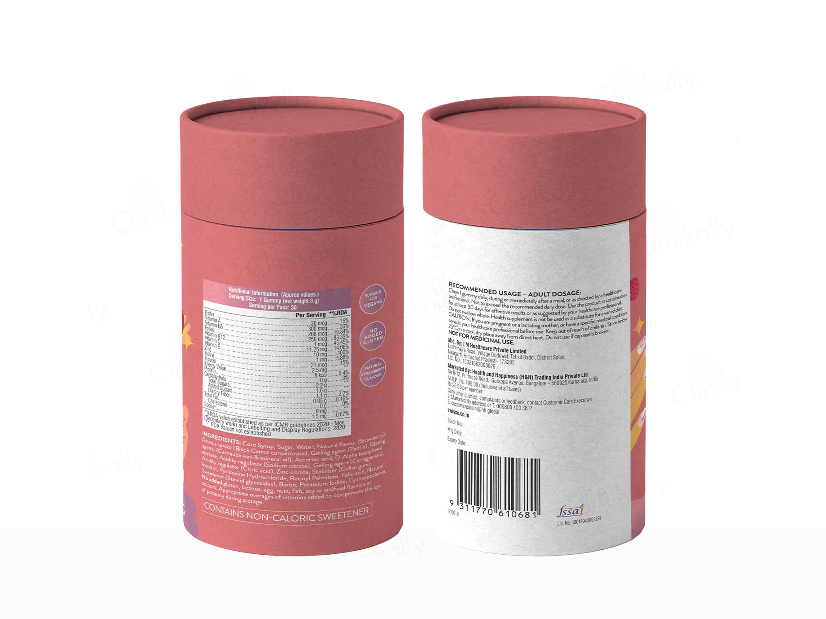 SwisseMe Beauty Biotin Gummies - Strawberry Flavour - Image 2