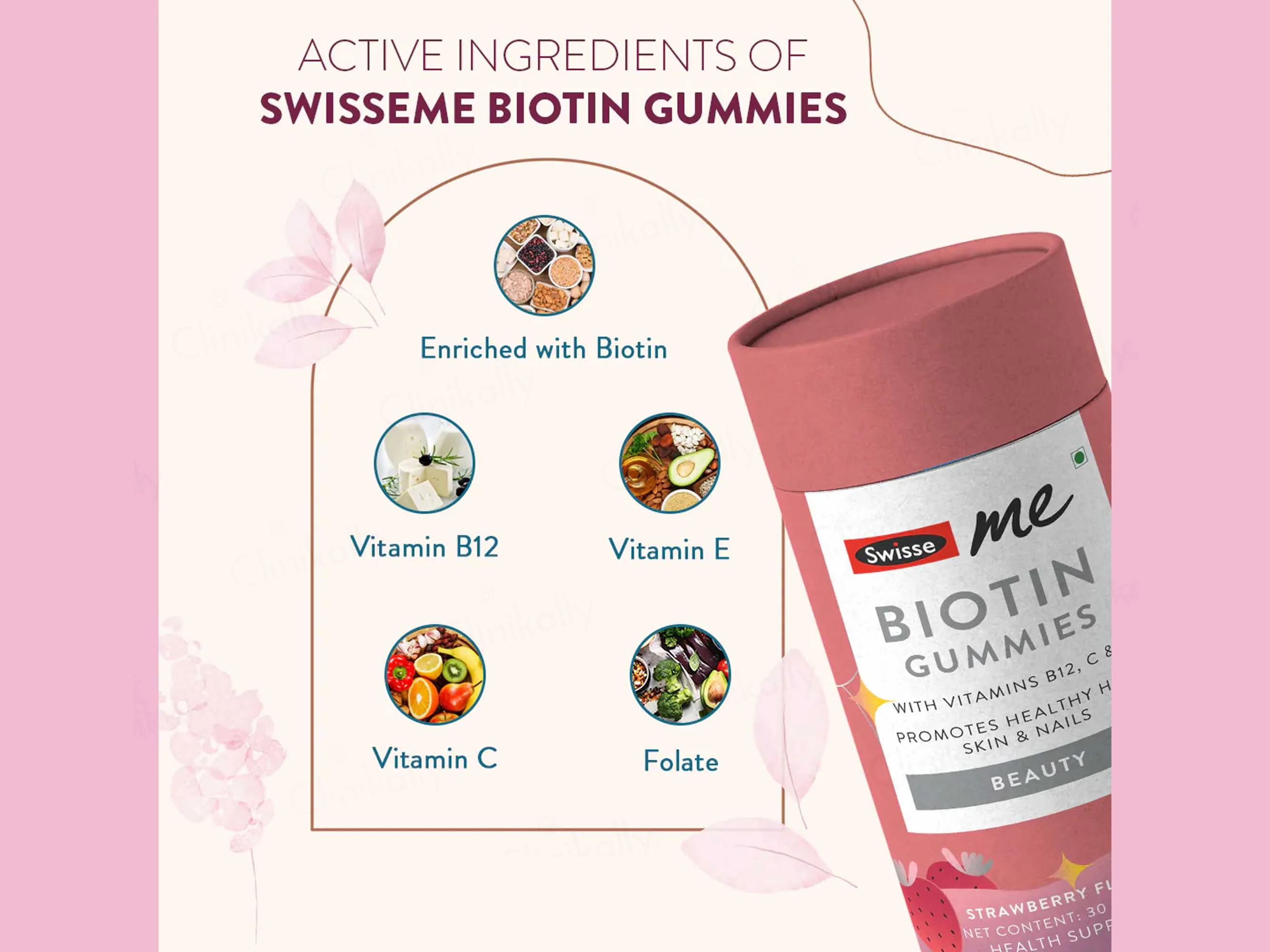 SwisseMe Beauty Biotin Gummies - Strawberry Flavour - Image 5