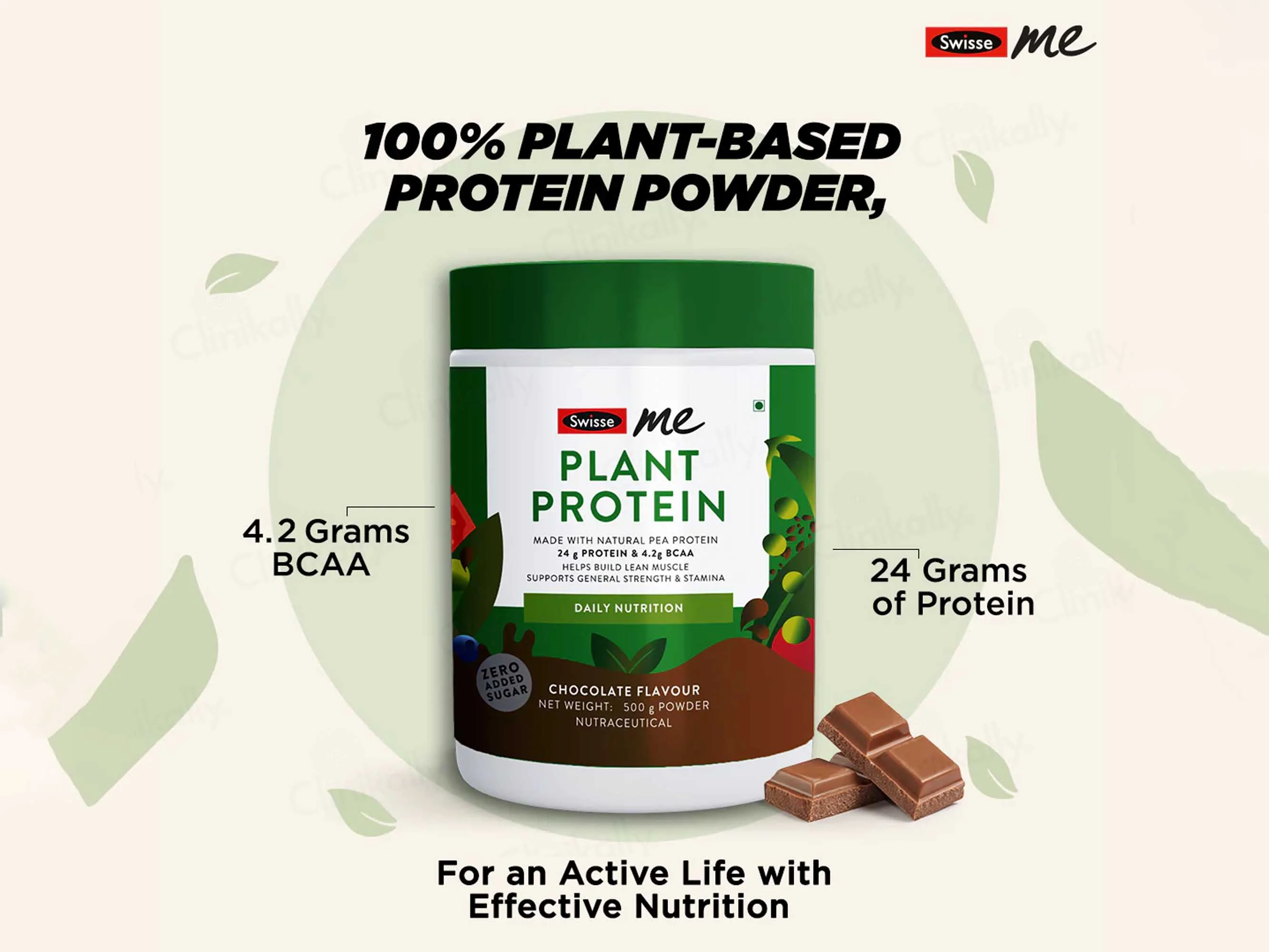 SwisseMe Daily Nutrition Plant Protein Powder - Chocolate Flavour - Image 3