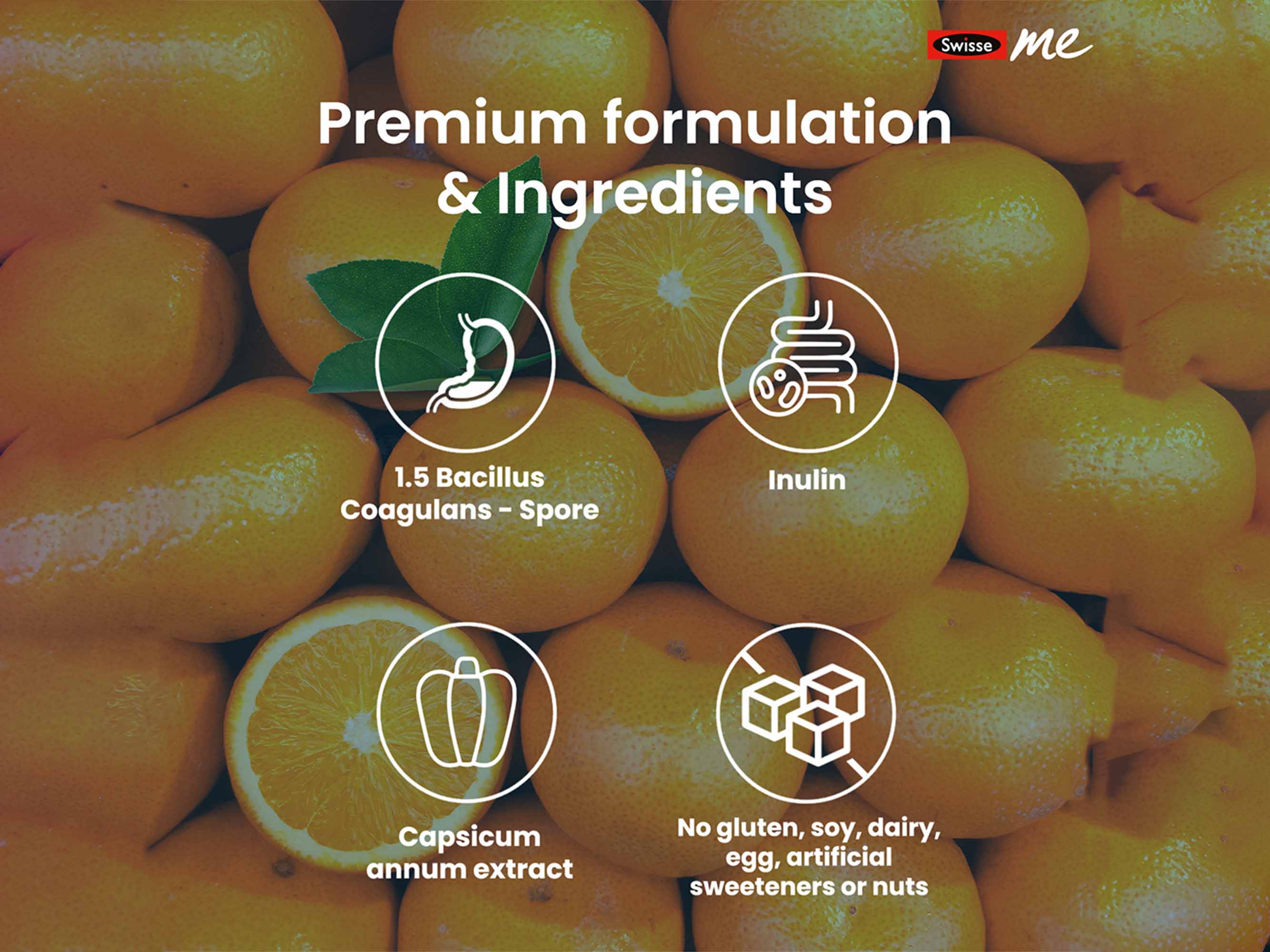 SwisseMe Probiotic + Prebiotic Gummies - Orange Flavour - Image 3
