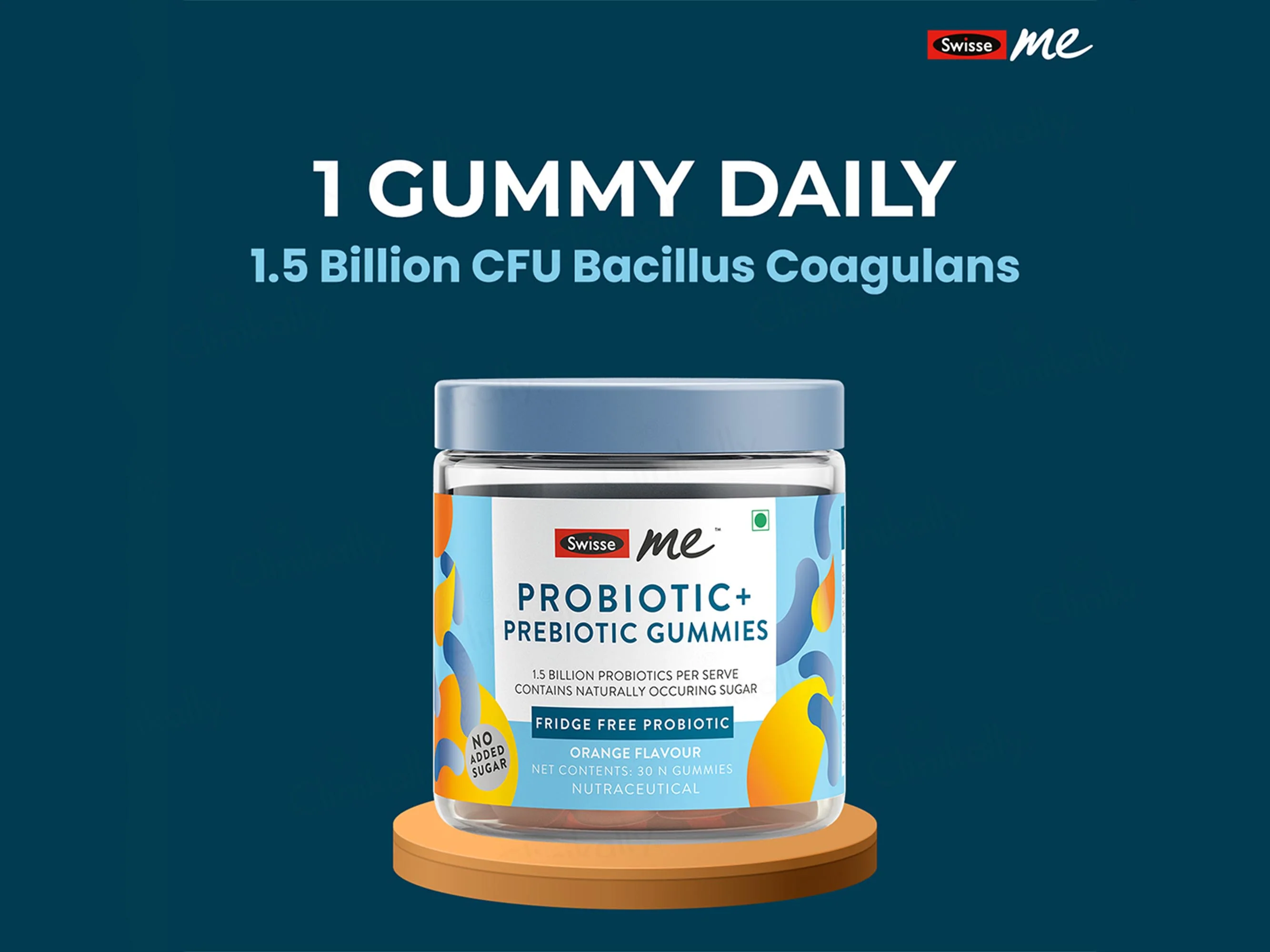 SwisseMe Probiotic + Prebiotic Gummies - Orange Flavour - Image 4