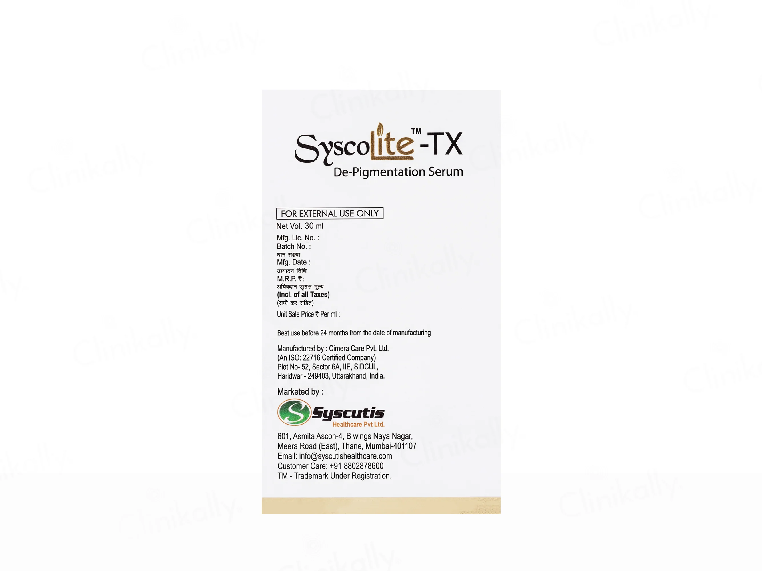 Syscolite-TX De-Pigmentation Serum - Image 3
