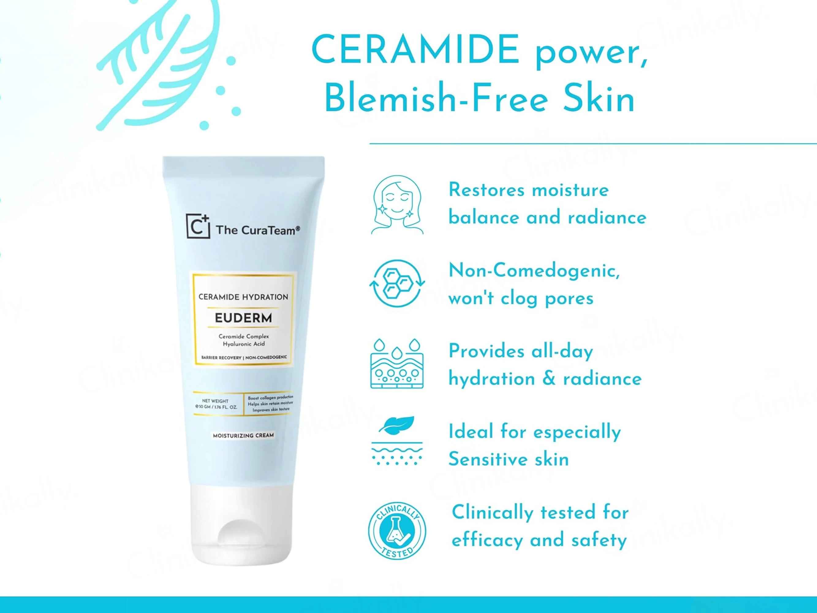 The CuraTeam Euderm Ceramide Hydration Moisturizing Cream - Image 2