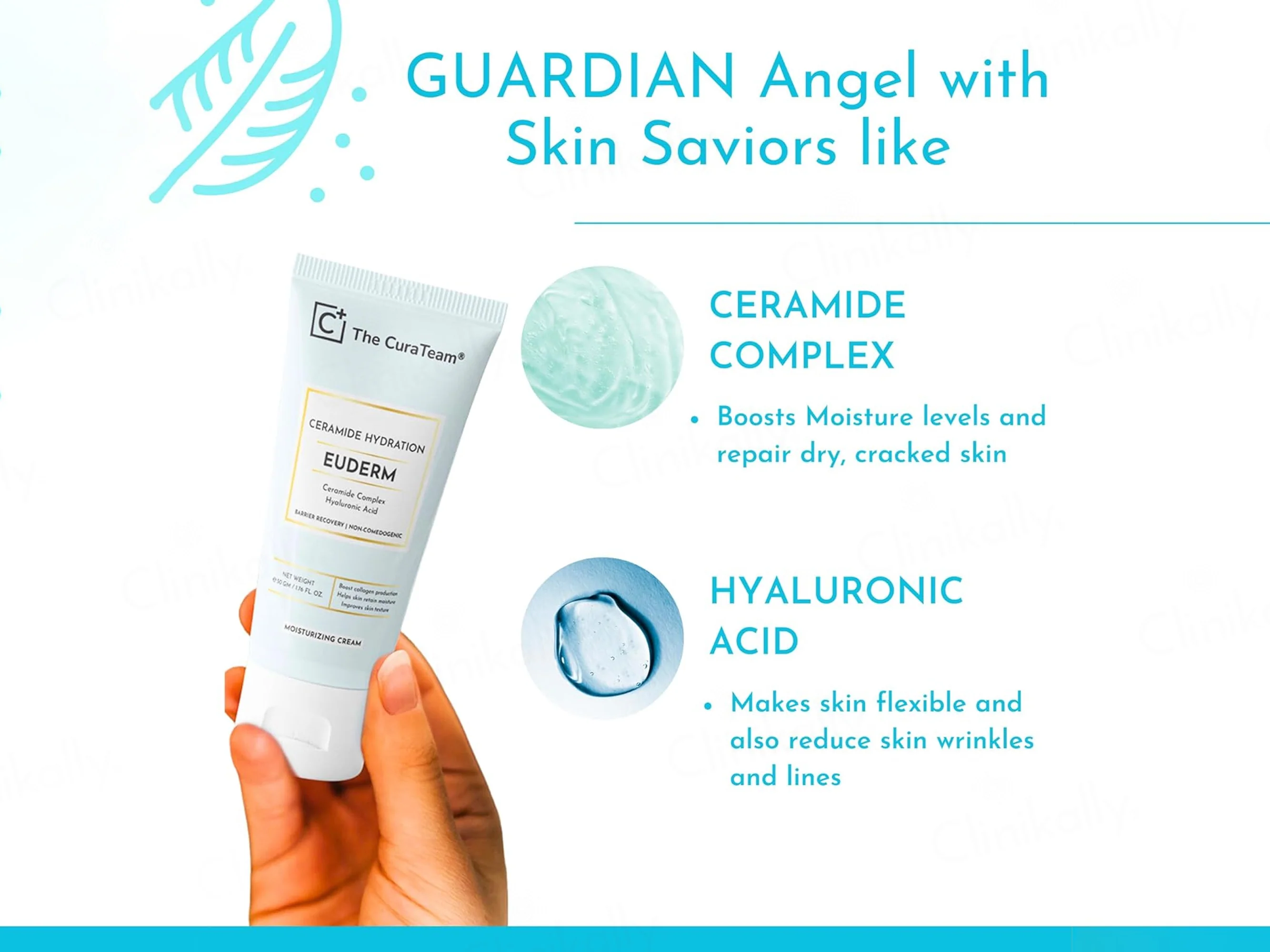 The CuraTeam Euderm Ceramide Hydration Moisturizing Cream - Image 3