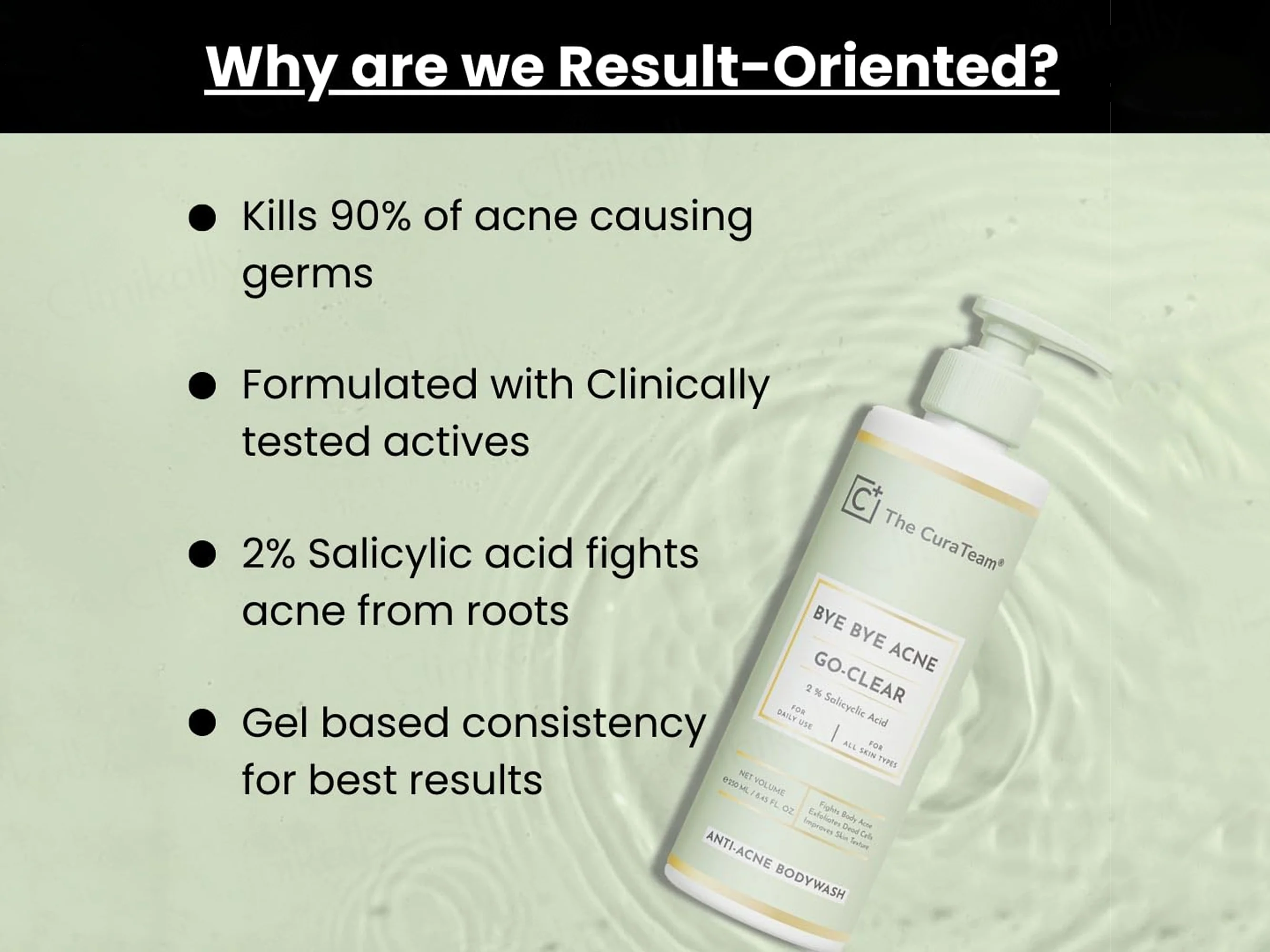 The CuraTeam Go-Clear Bye Bye Acne 2% Salicylic Acid Anti-Acne Bodywash - Image 3