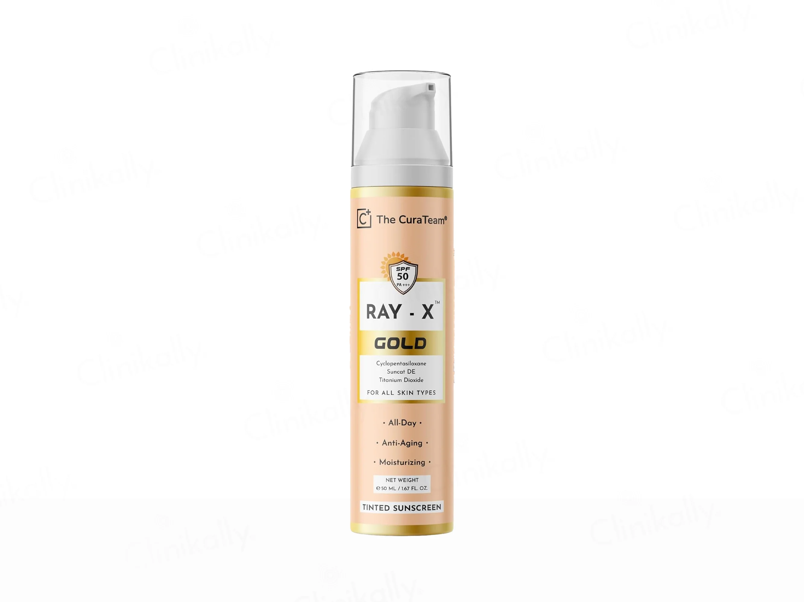 The CuraTeam Ray-X Gold Tinted Sunscreen Gel SPF 50 PA+++ - Image 3