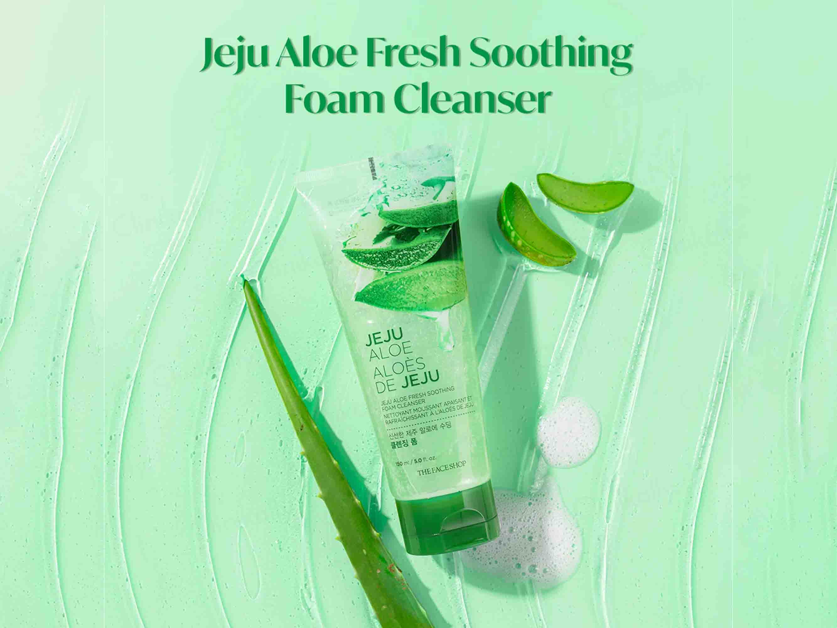 The Face Shop Jeju Aloe Fresh Soothing Foam Cleanser - Image 2