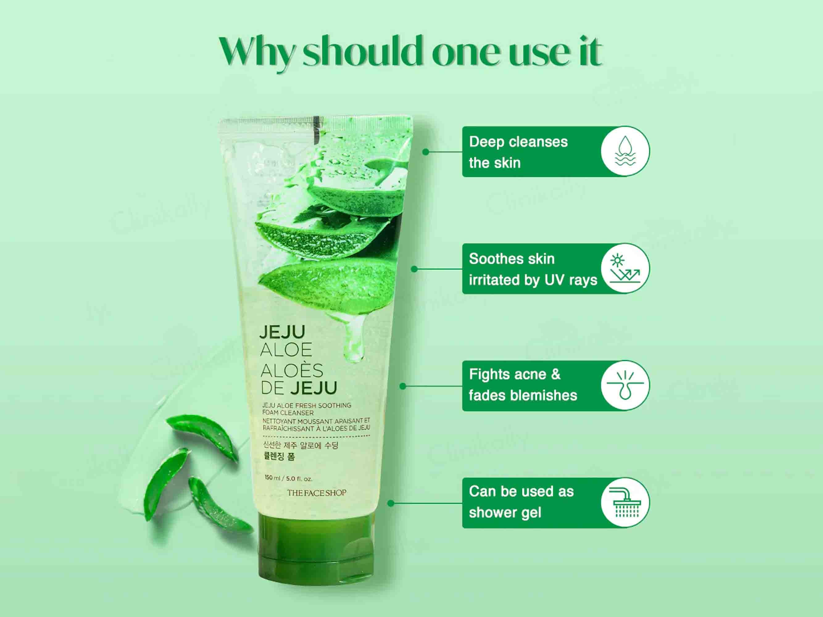 The Face Shop Jeju Aloe Fresh Soothing Foam Cleanser - Image 5