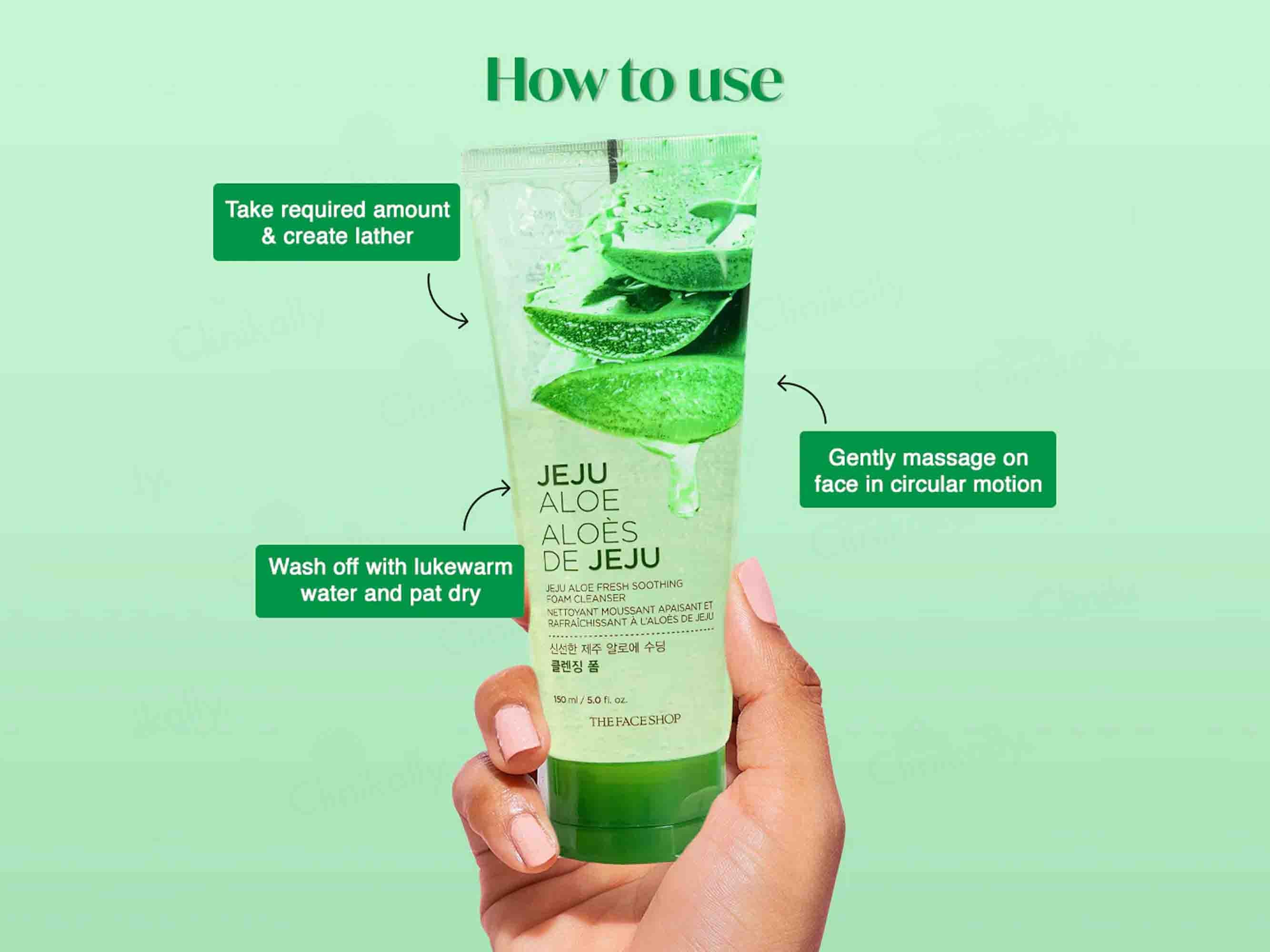 The Face Shop Jeju Aloe Fresh Soothing Foam Cleanser - Image 7