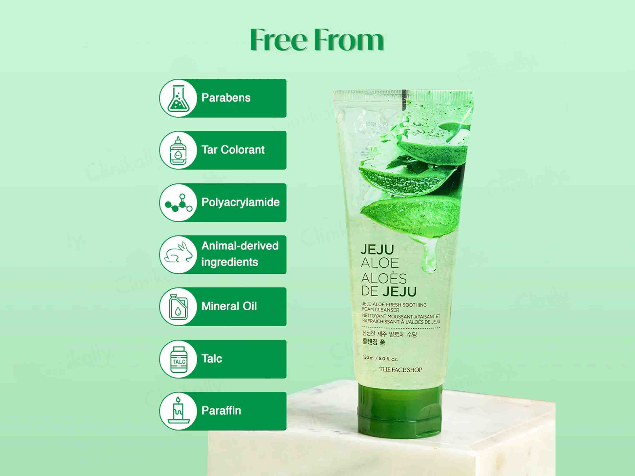 The Face Shop Jeju Aloe Fresh Soothing Foam Cleanser - Image 8