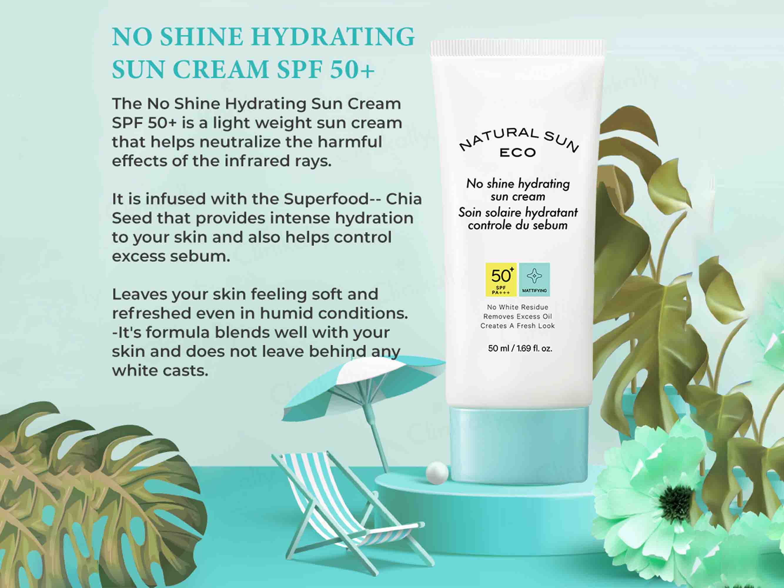 The Face Shop Natural Sun Eco No Shine Hydrating Sun Cream - Image 2