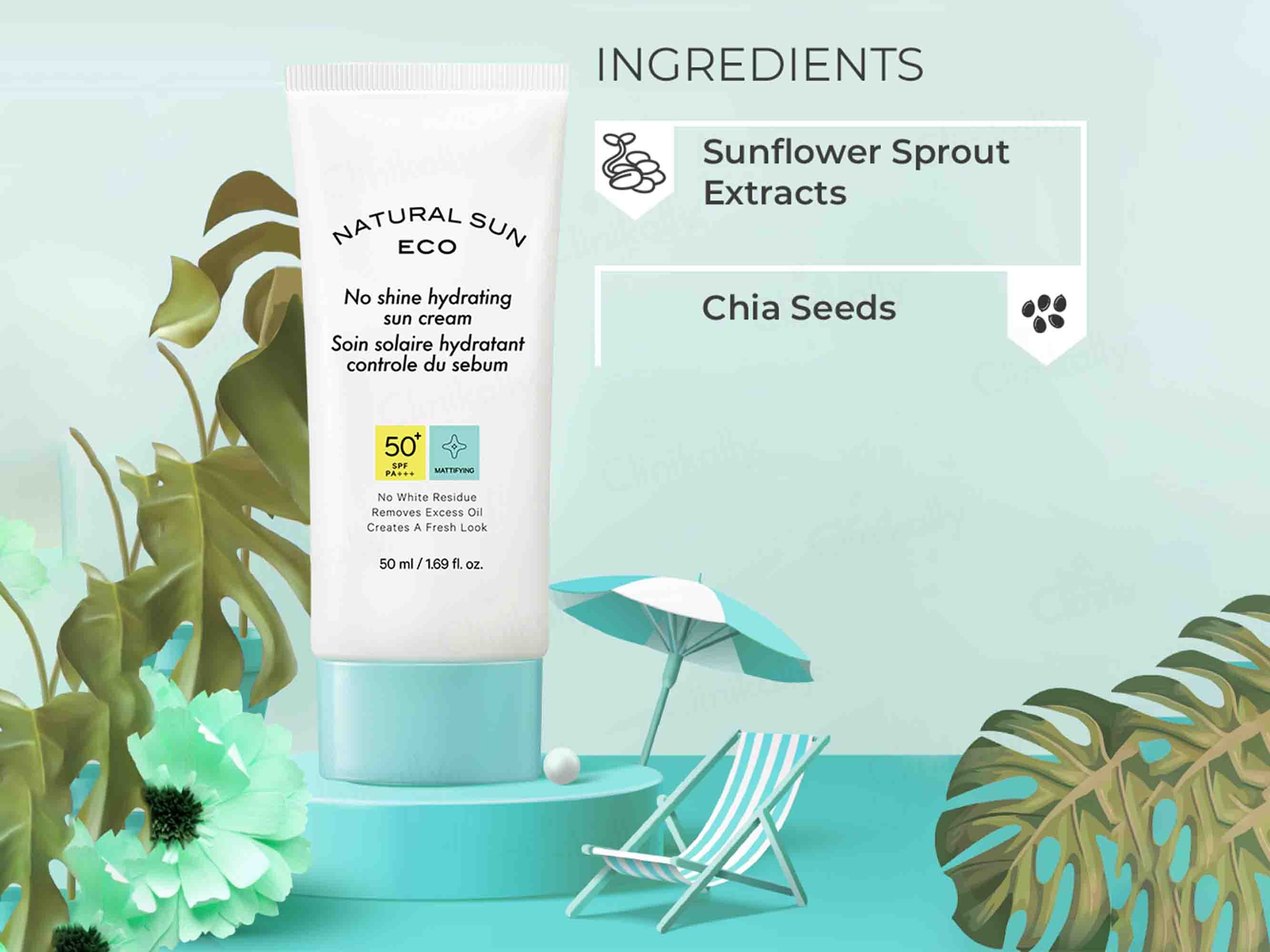 The Face Shop Natural Sun Eco No Shine Hydrating Sun Cream - Image 3