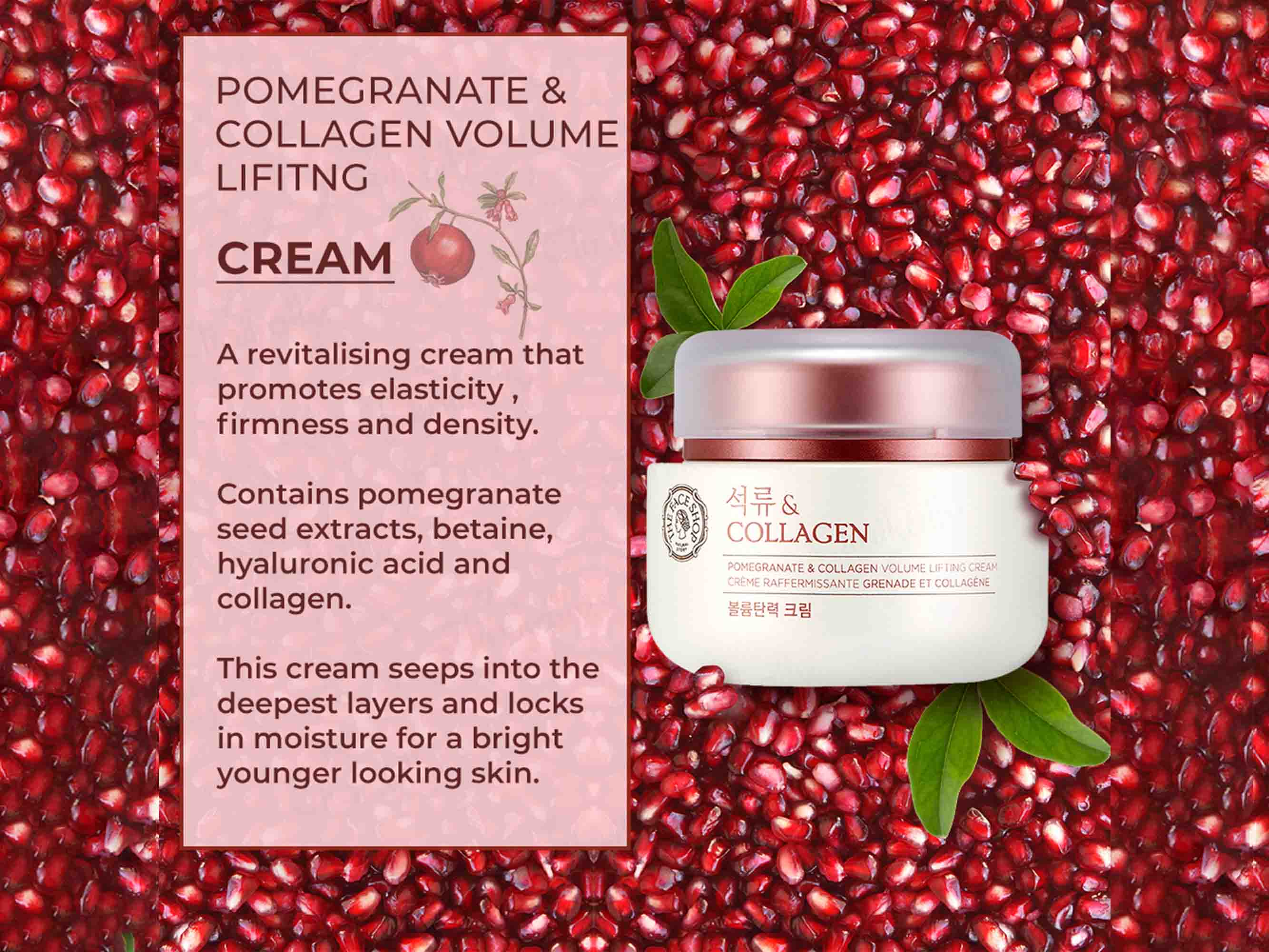The Face Shop Pomegranate & Collagen Volume Lifting Cream - Image 2