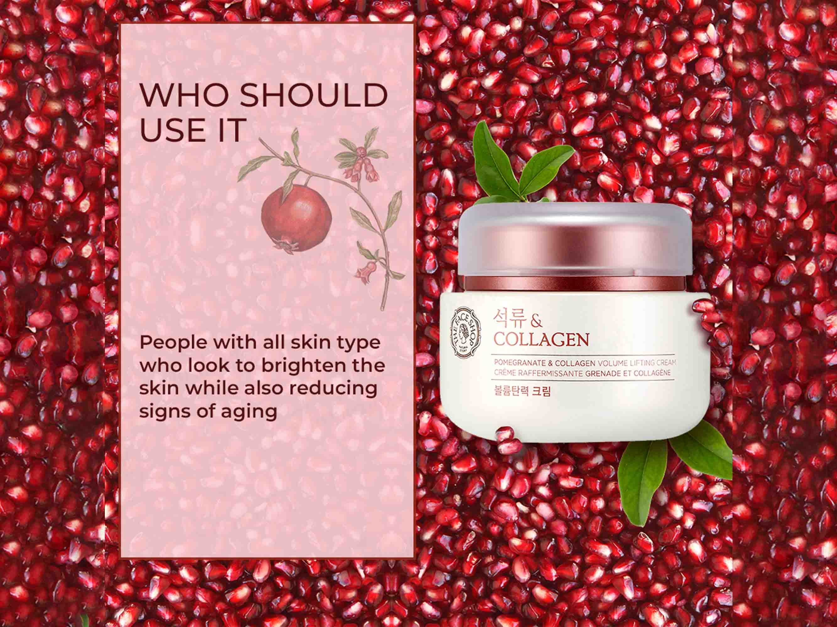 The Face Shop Pomegranate & Collagen Volume Lifting Cream - Image 5