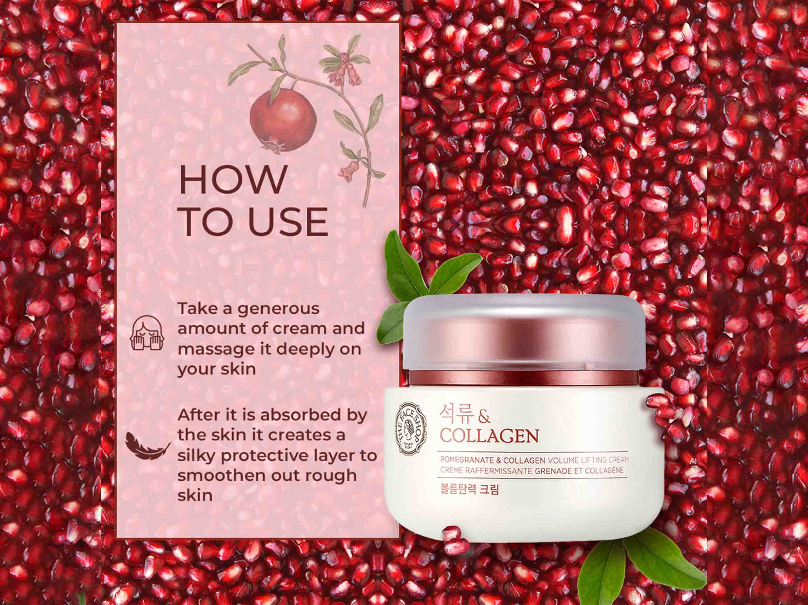 The Face Shop Pomegranate & Collagen Volume Lifting Cream - Image 6