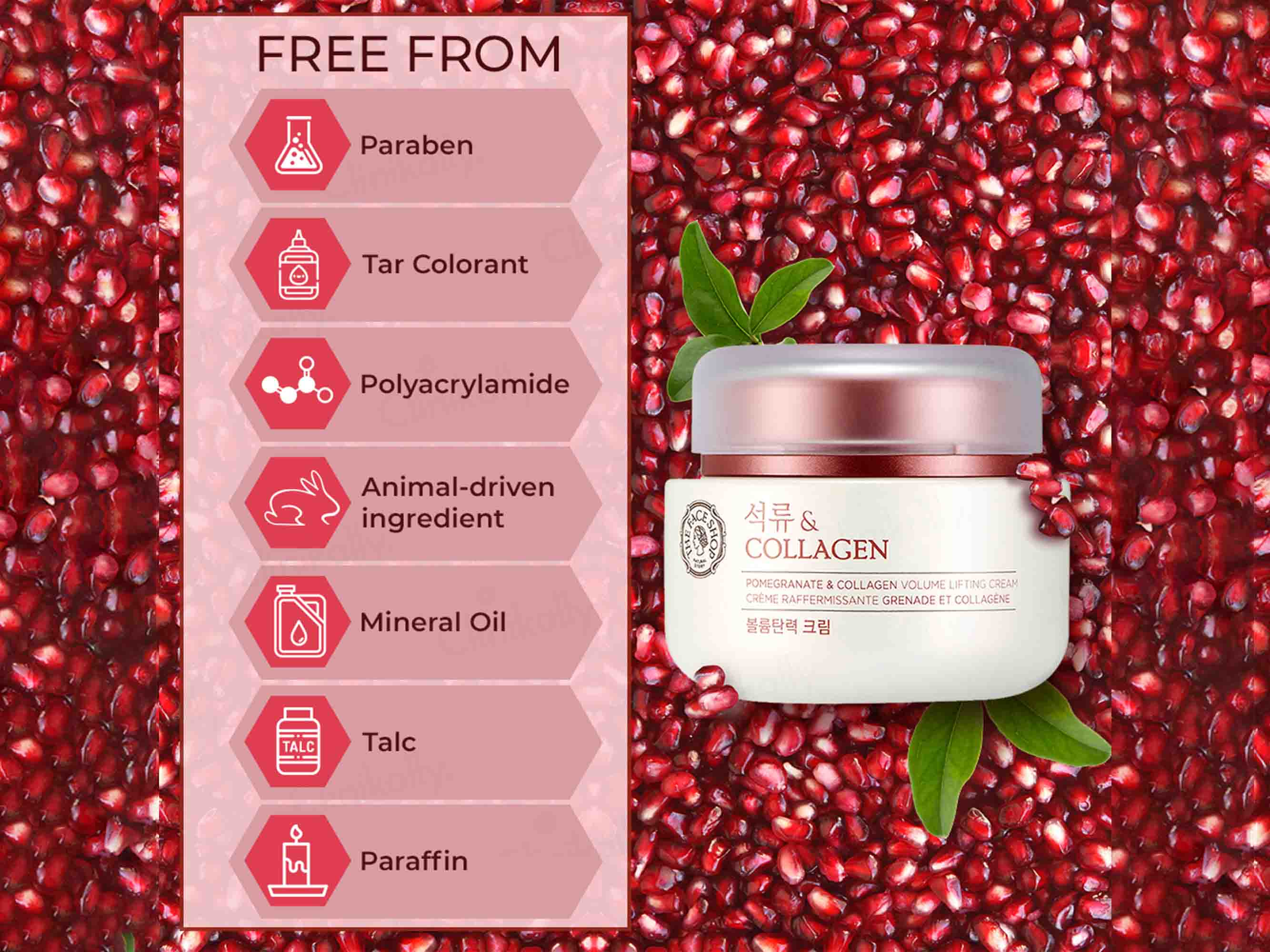 The Face Shop Pomegranate & Collagen Volume Lifting Cream - Image 7
