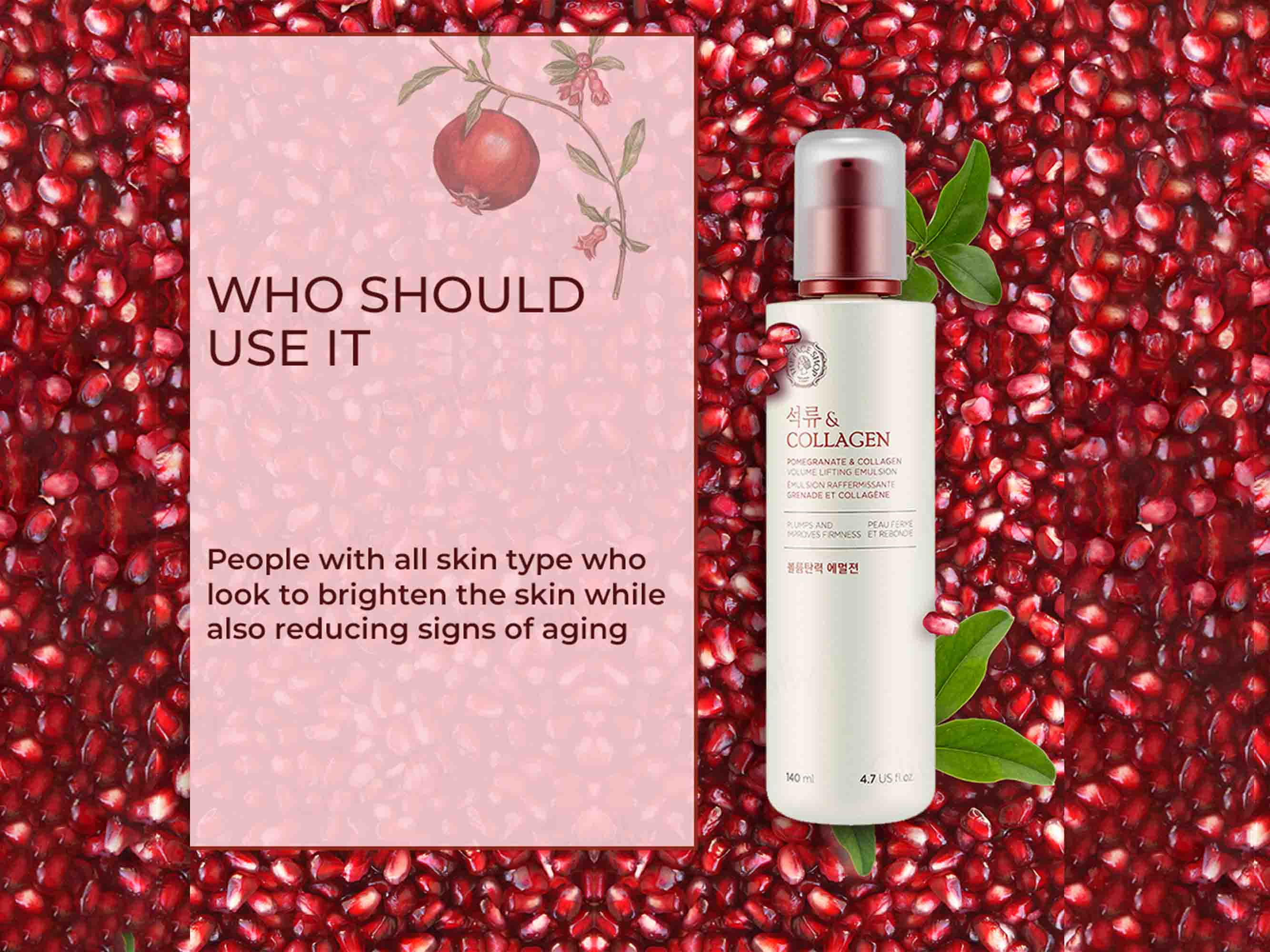The Face Shop Pomegranate & Collagen Volume Lifting Emulsion - Image 5