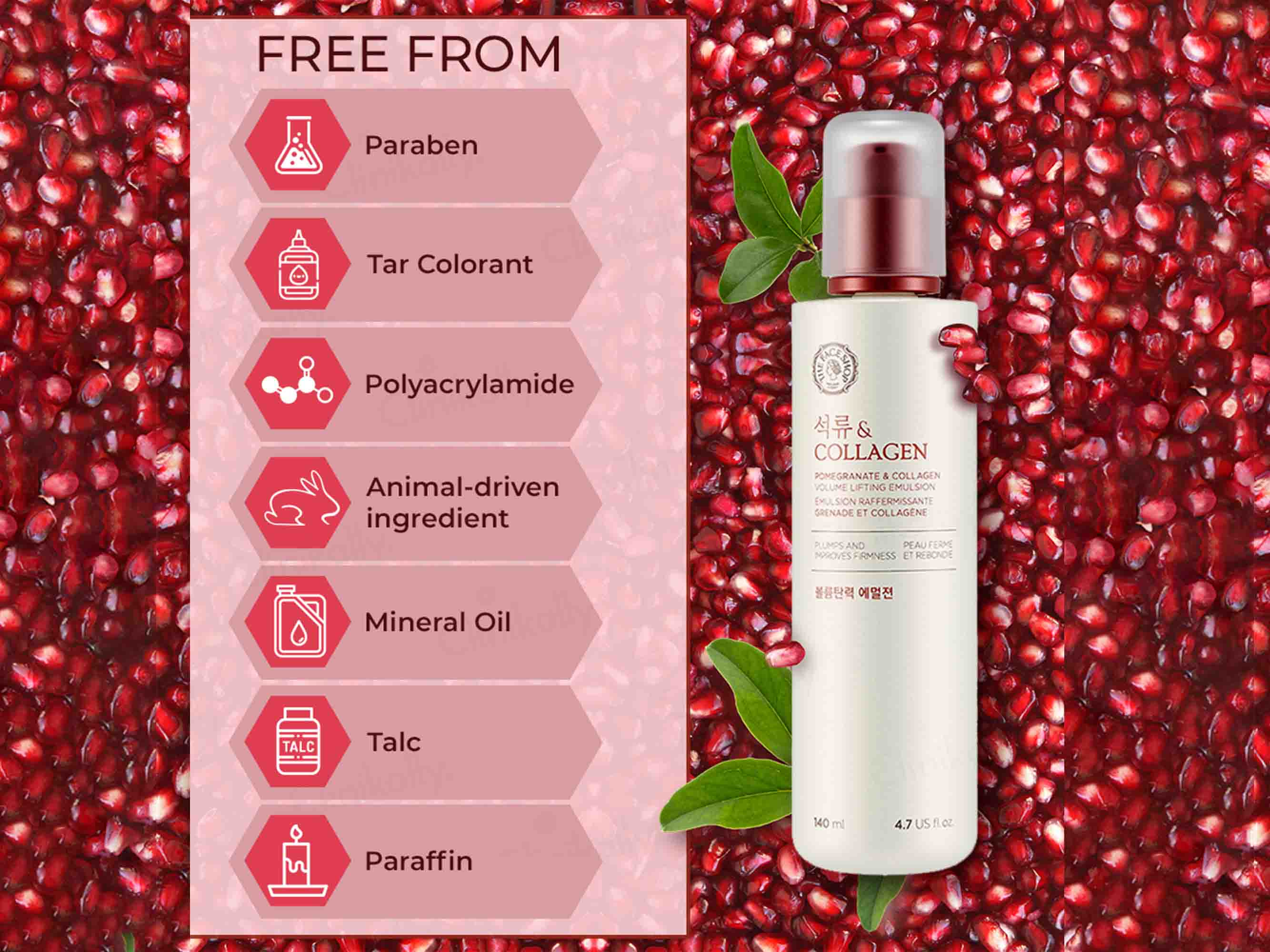 The Face Shop Pomegranate & Collagen Volume Lifting Emulsion - Image 7