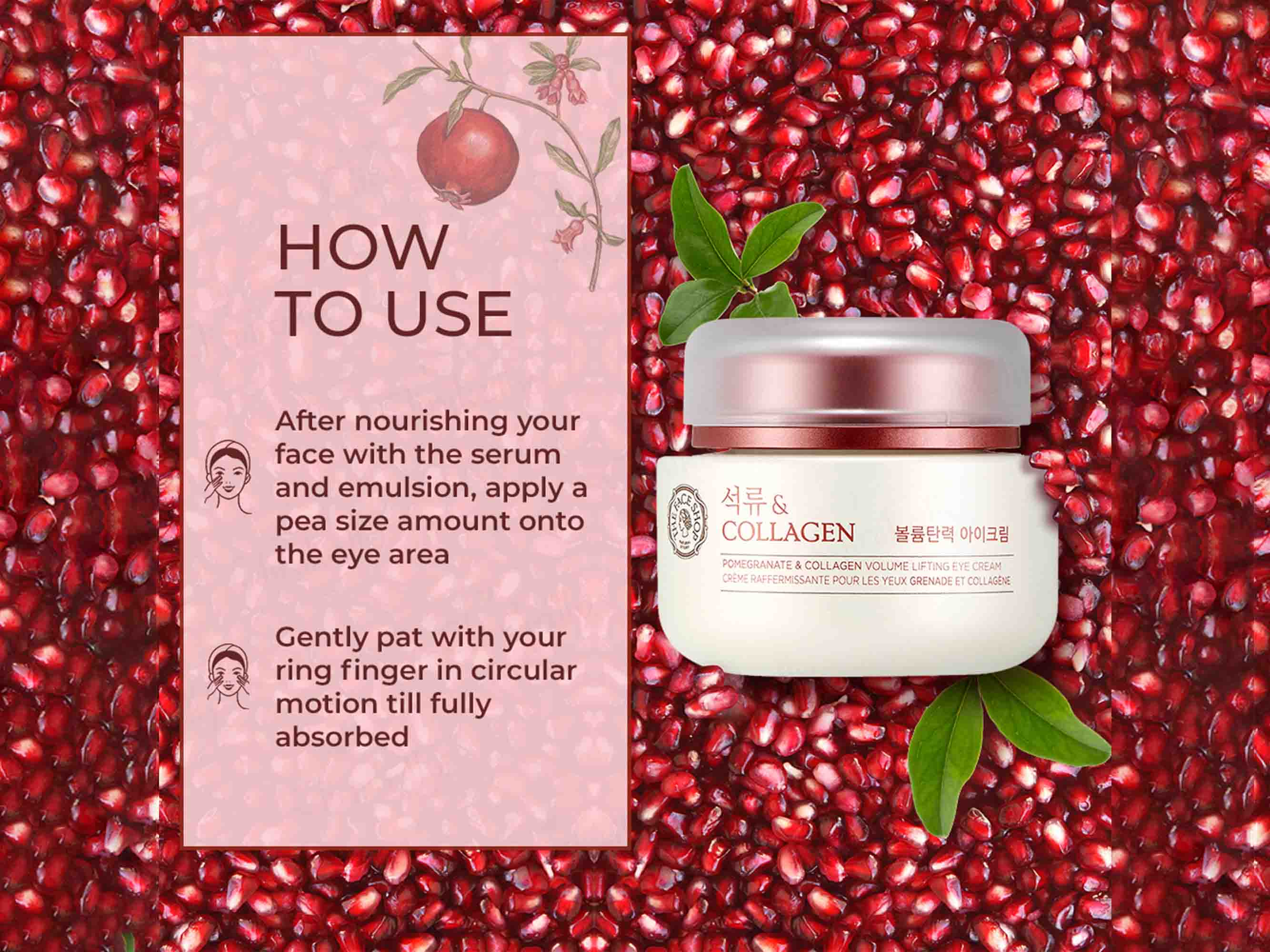 The Face Shop Pomegranate & Collagen Volume Lifting Eye Cream - Image 6