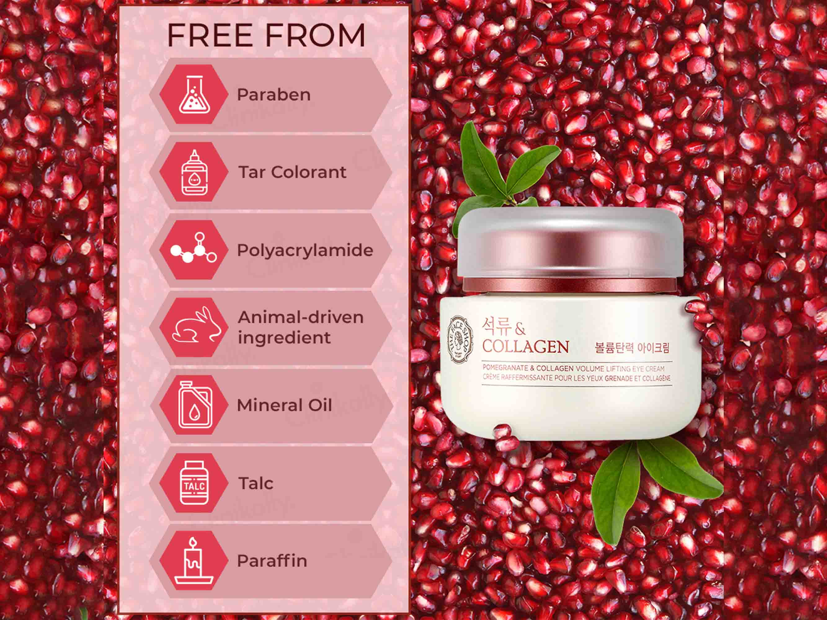 The Face Shop Pomegranate & Collagen Volume Lifting Eye Cream - Image 7