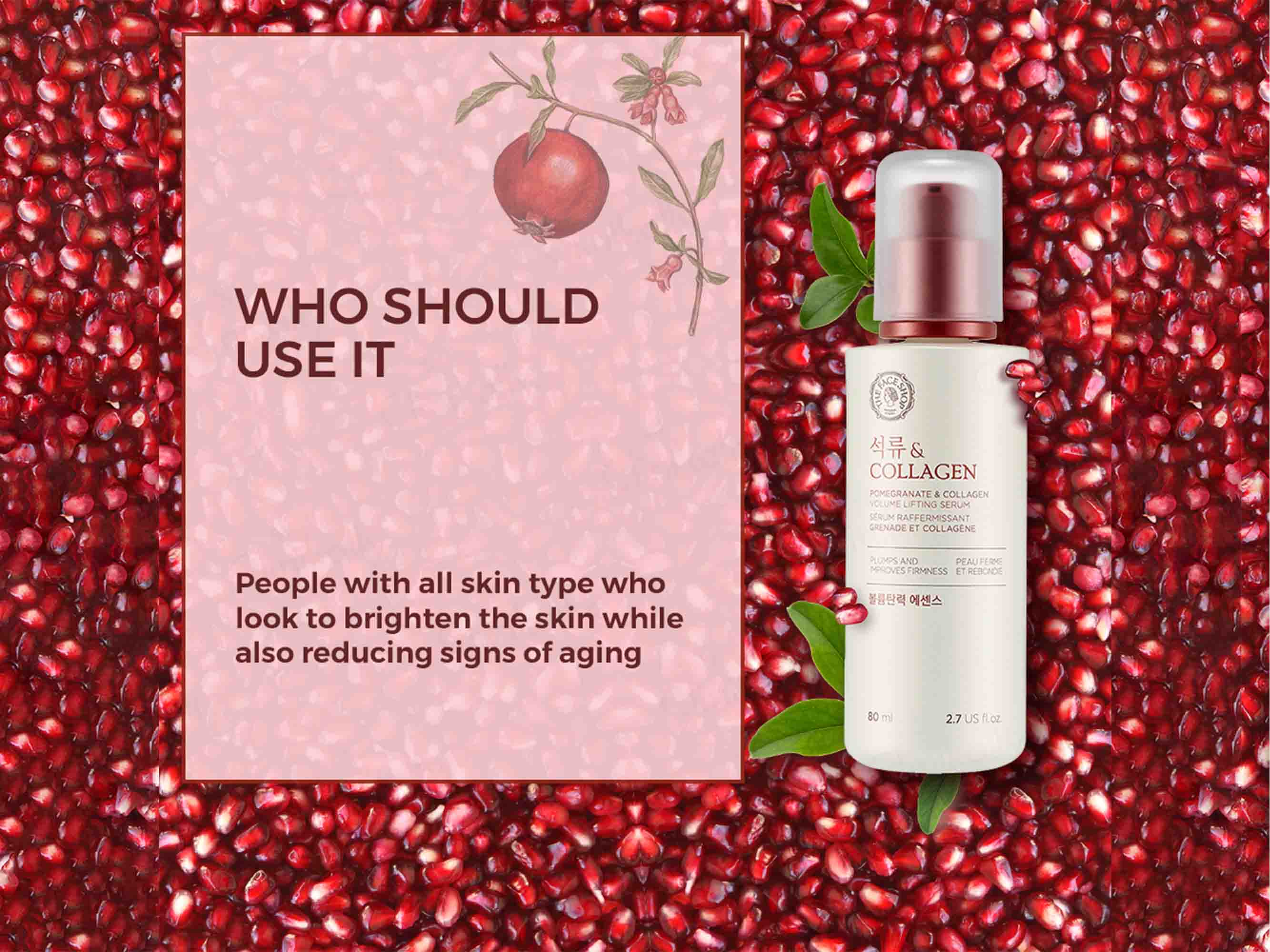 The Face Shop Pomegranate & Collagen Volume Lifting Serum - Image 5