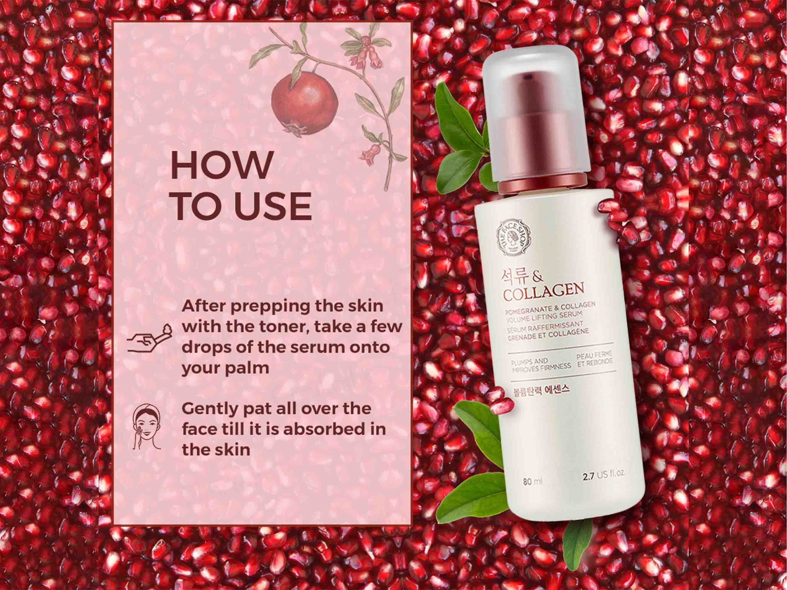 The Face Shop Pomegranate & Collagen Volume Lifting Serum - Image 7