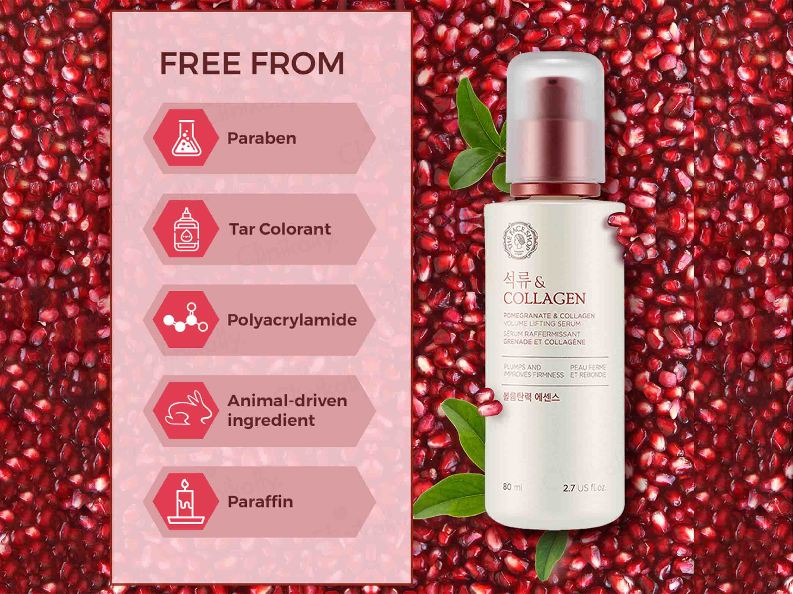 The Face Shop Pomegranate & Collagen Volume Lifting Serum - Image 8