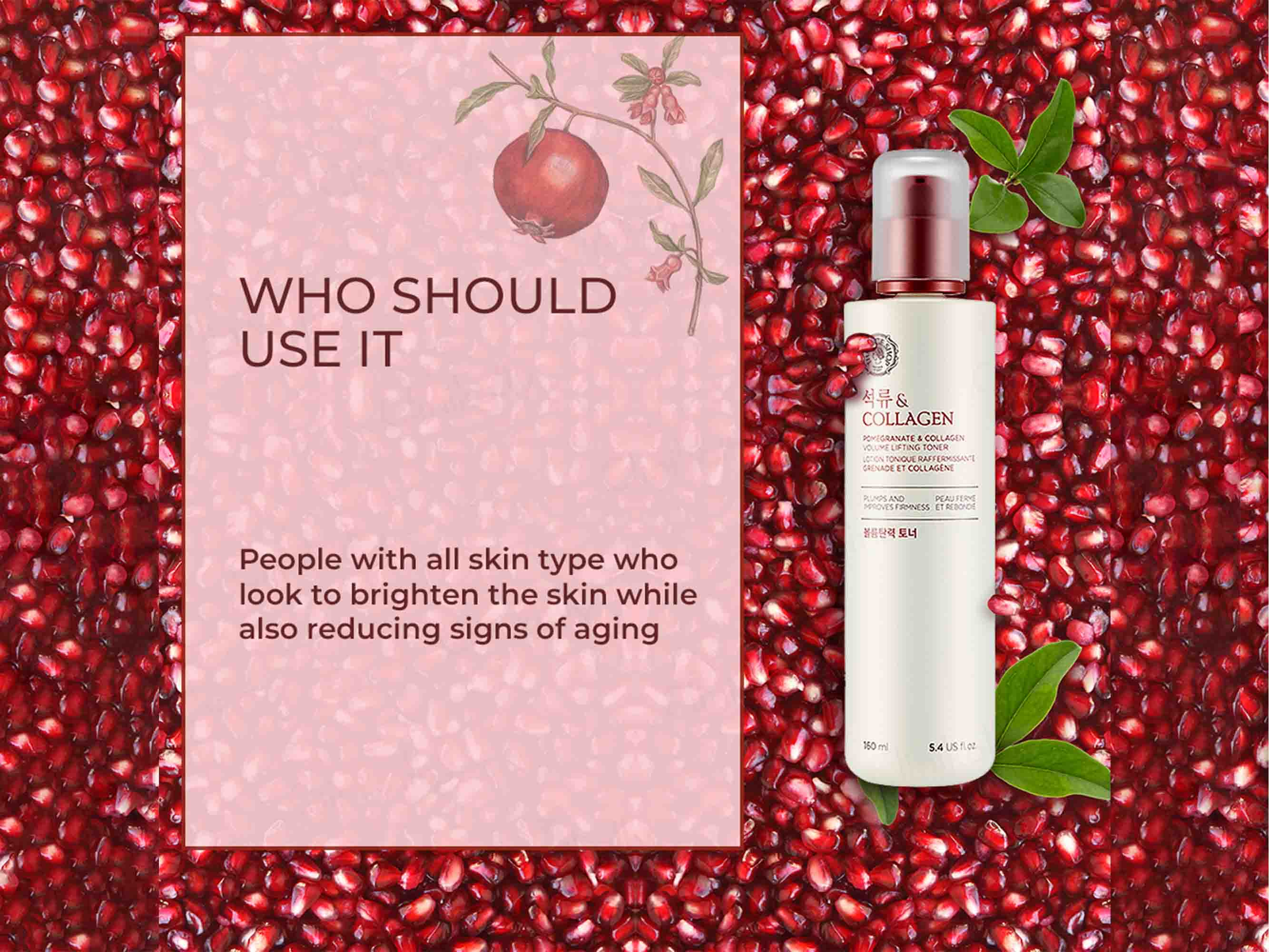 The Face Shop Pomegranate & Collagen Volume Lifting Toner - Image 4