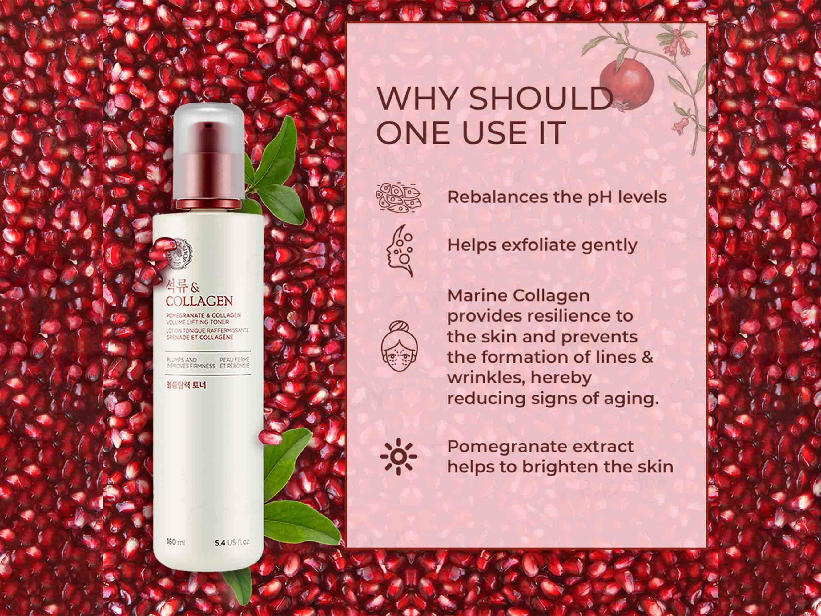 The Face Shop Pomegranate & Collagen Volume Lifting Toner - Image 5