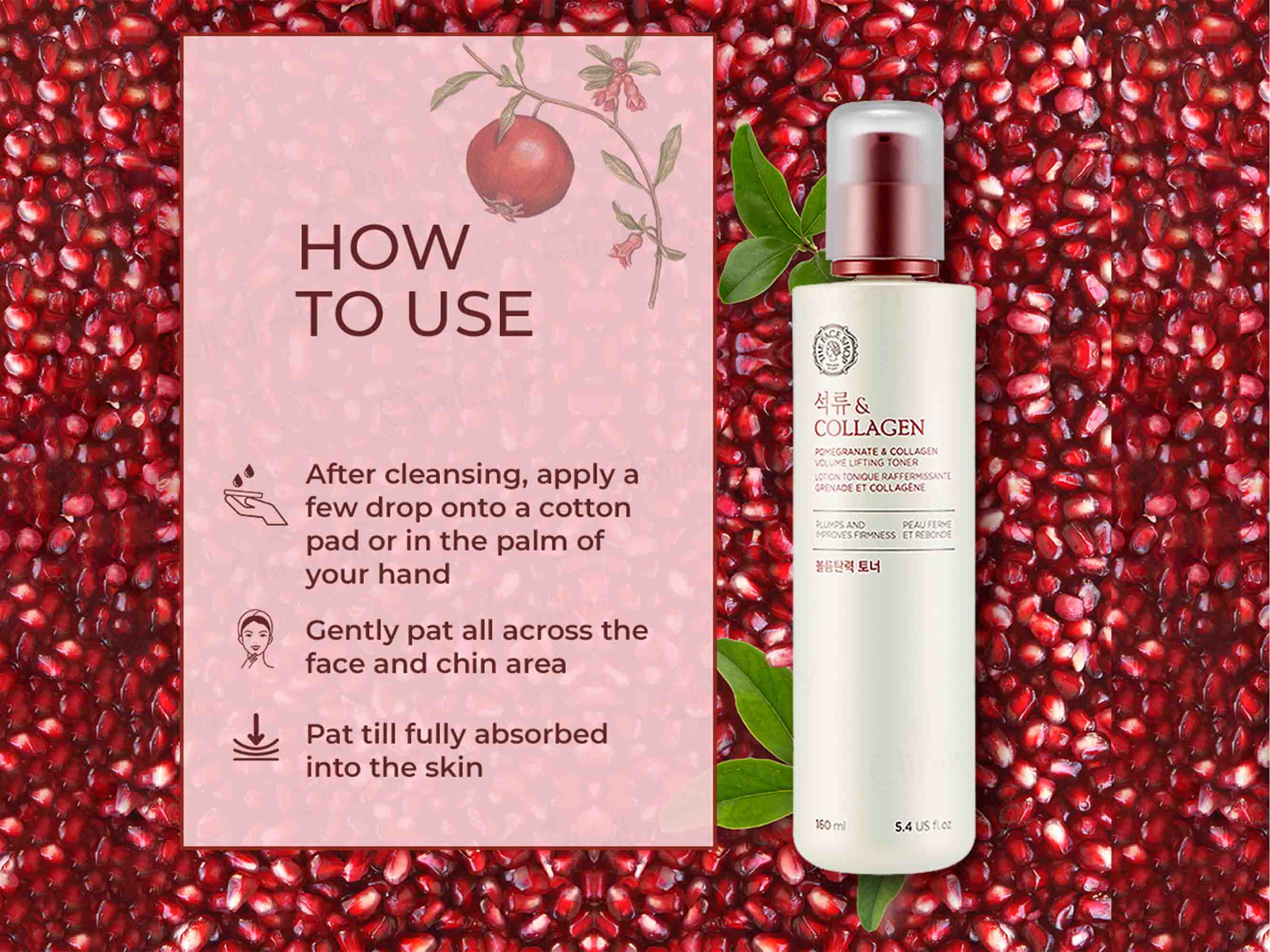 The Face Shop Pomegranate & Collagen Volume Lifting Toner - Image 6