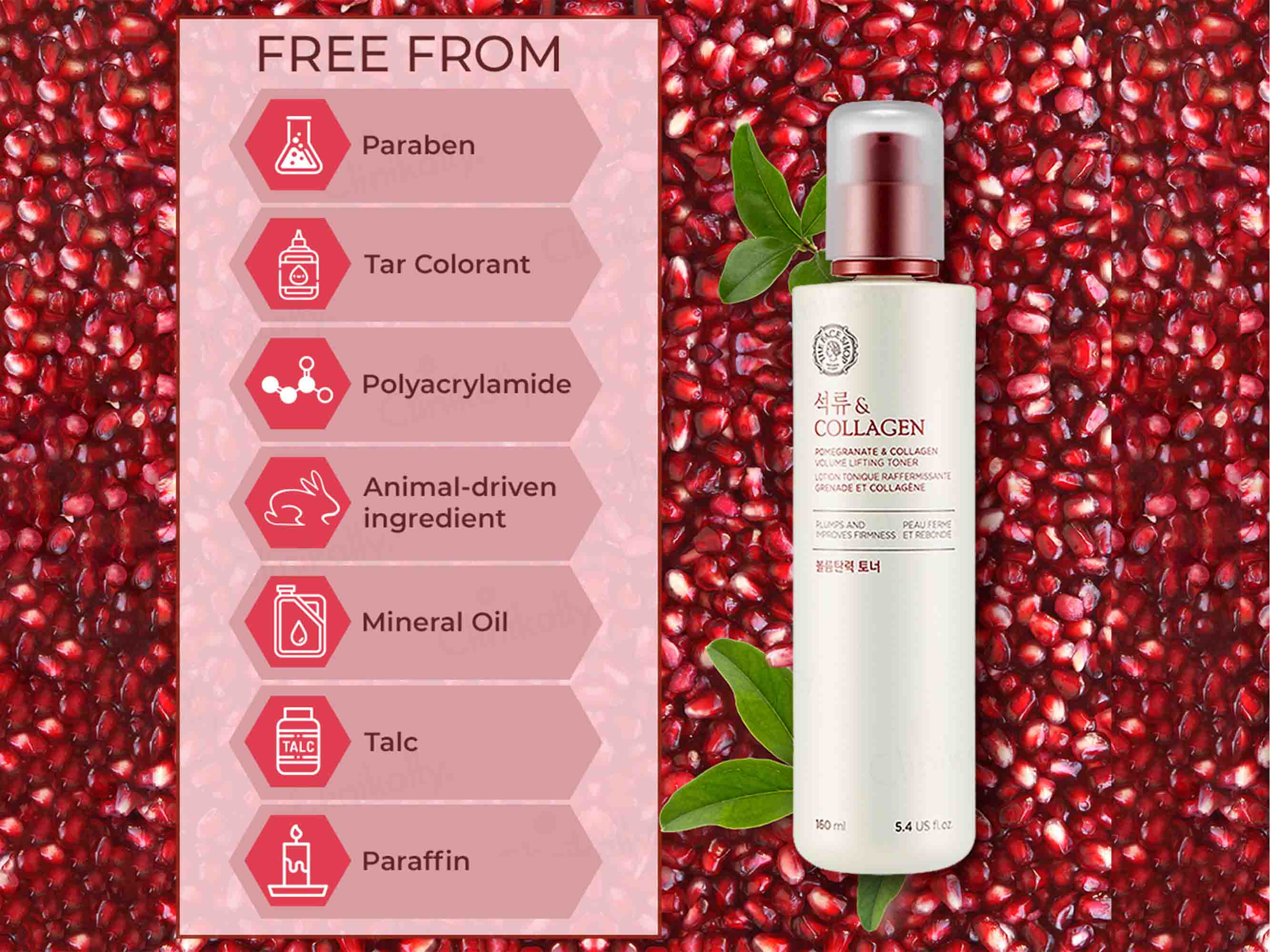 The Face Shop Pomegranate & Collagen Volume Lifting Toner - Image 7