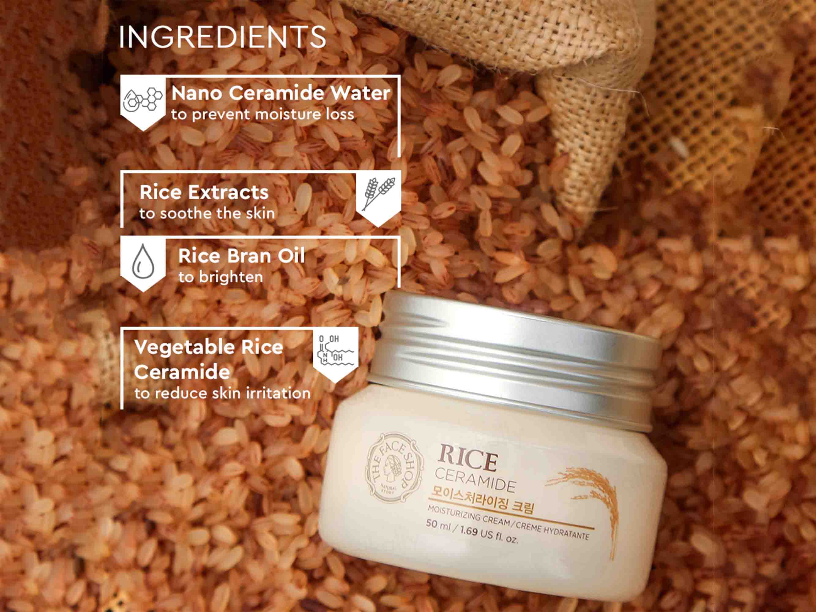The Face Shop Rice & Ceramide Moisturizing Cream - Image 3