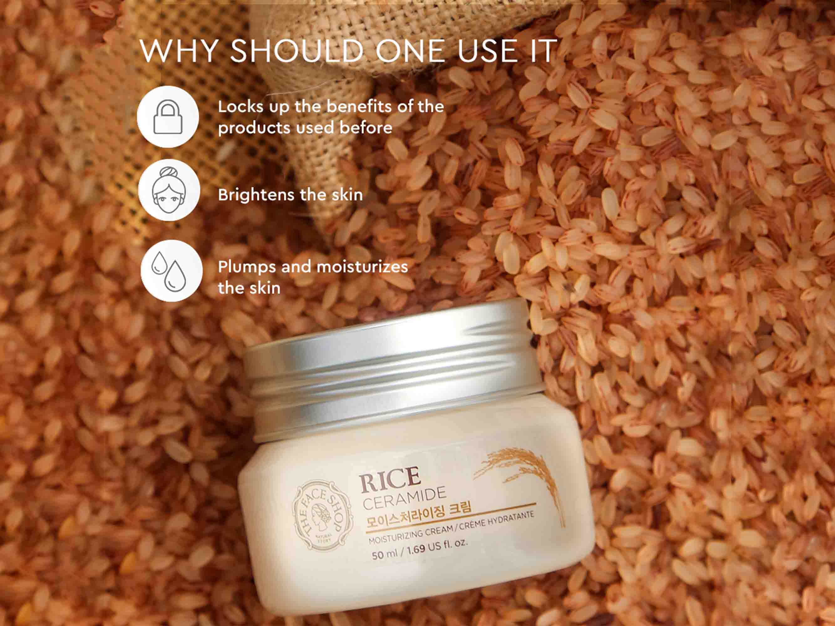 The Face Shop Rice & Ceramide Moisturizing Cream - Image 4