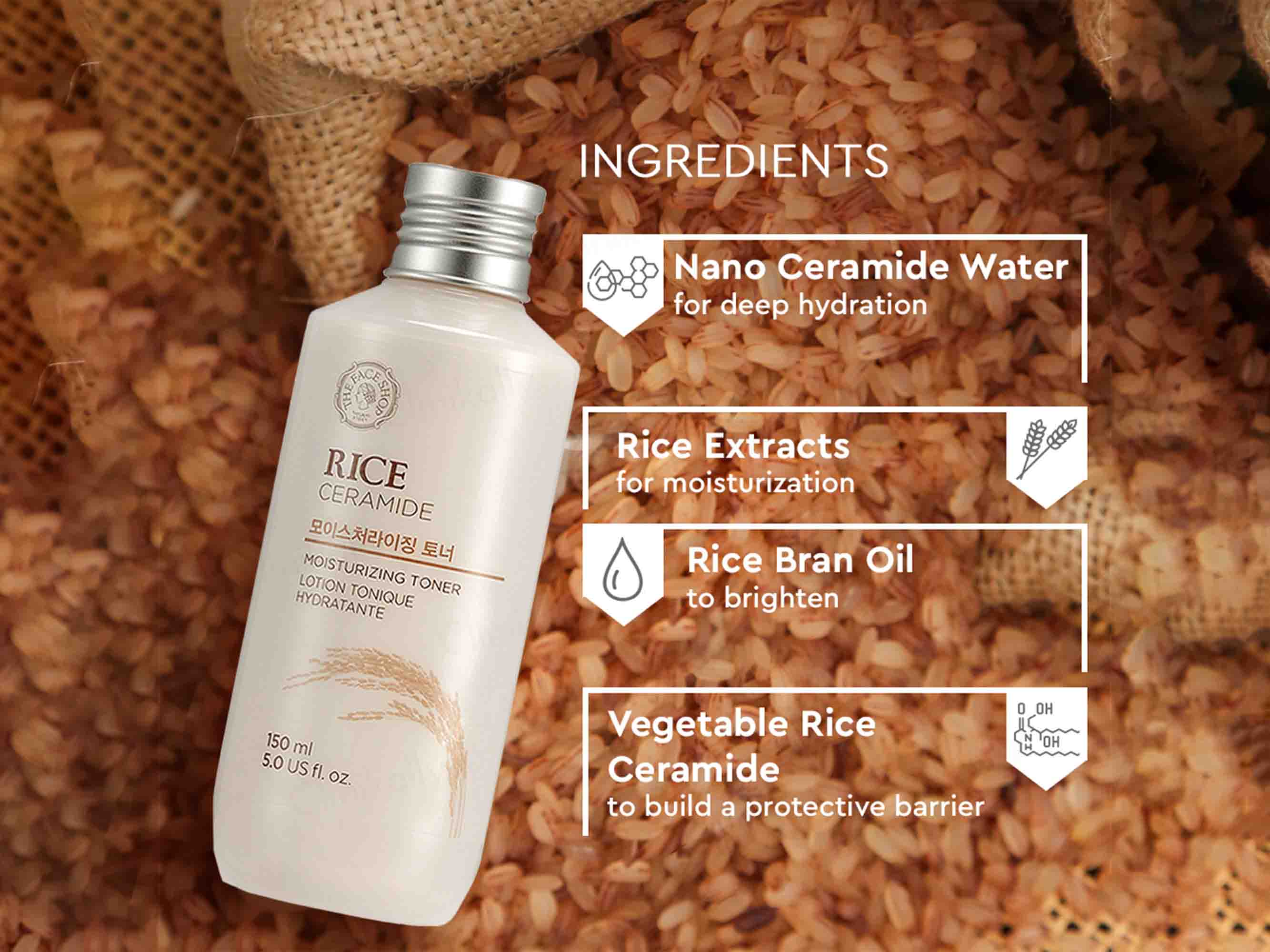 The Face Shop Rice & Ceramide Moisturizing Toner - Image 3
