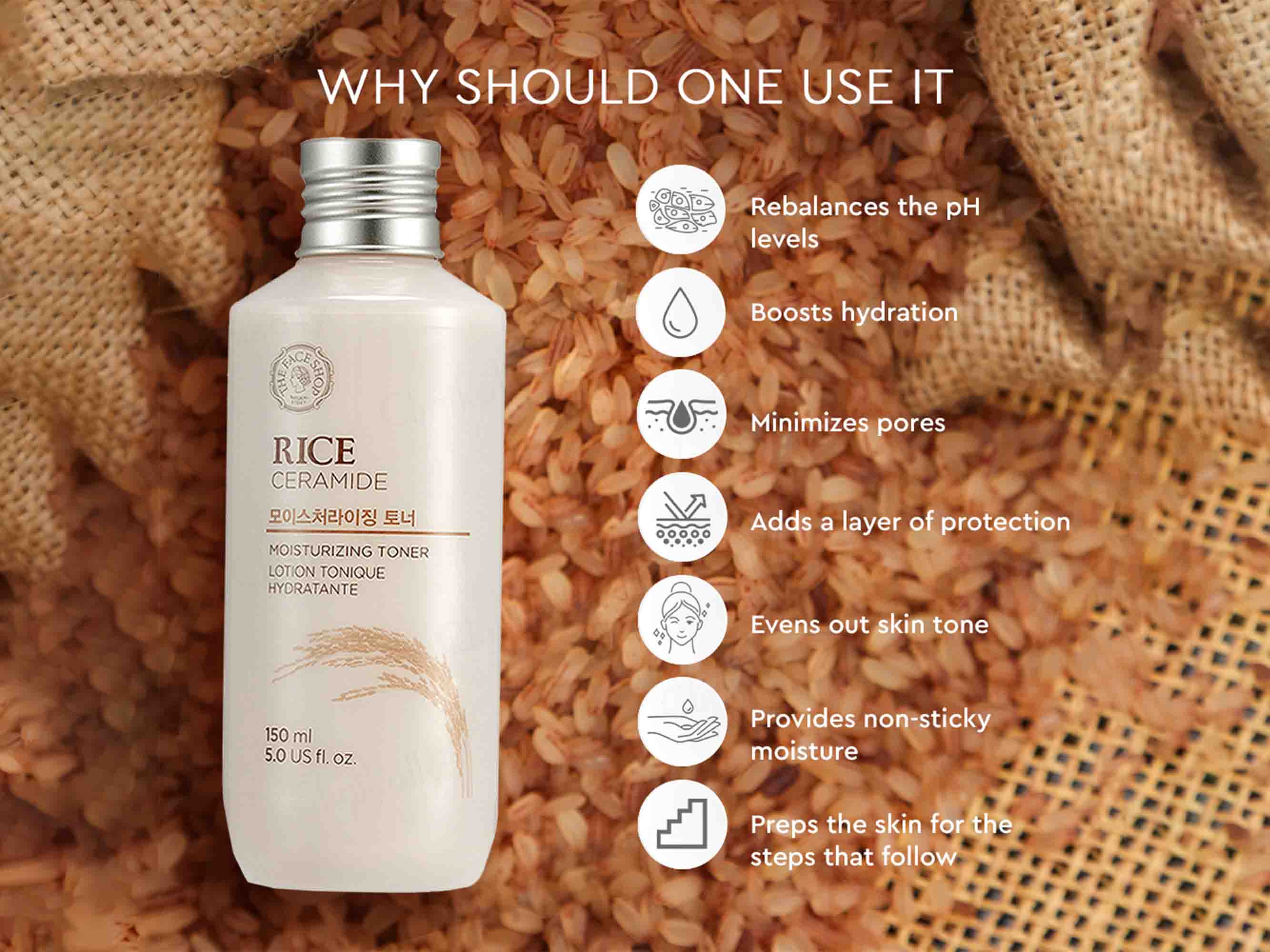 The Face Shop Rice & Ceramide Moisturizing Toner - Image 4