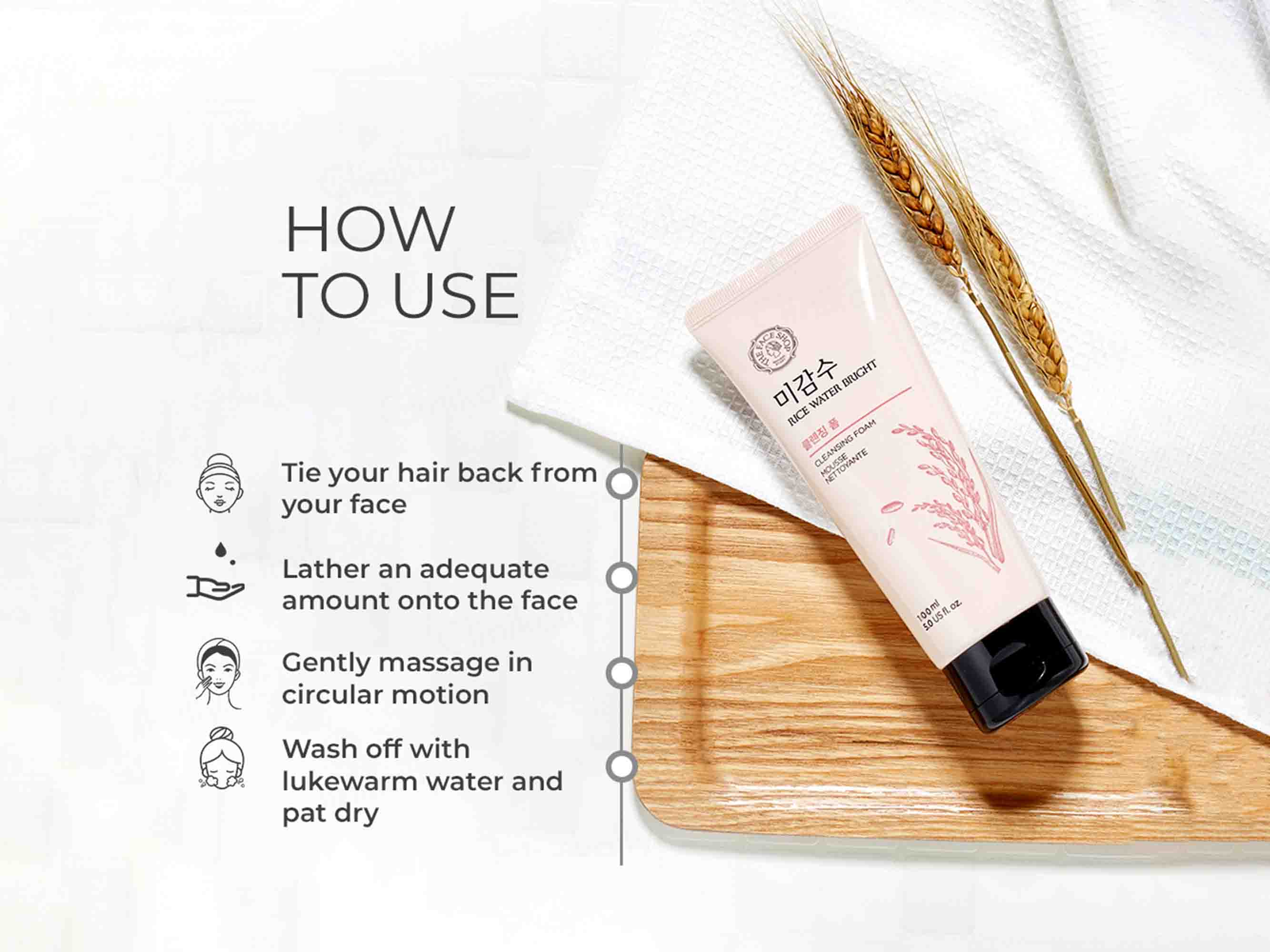 The Face Shop Rice Water Bright Foaming Cleanser - Image 4