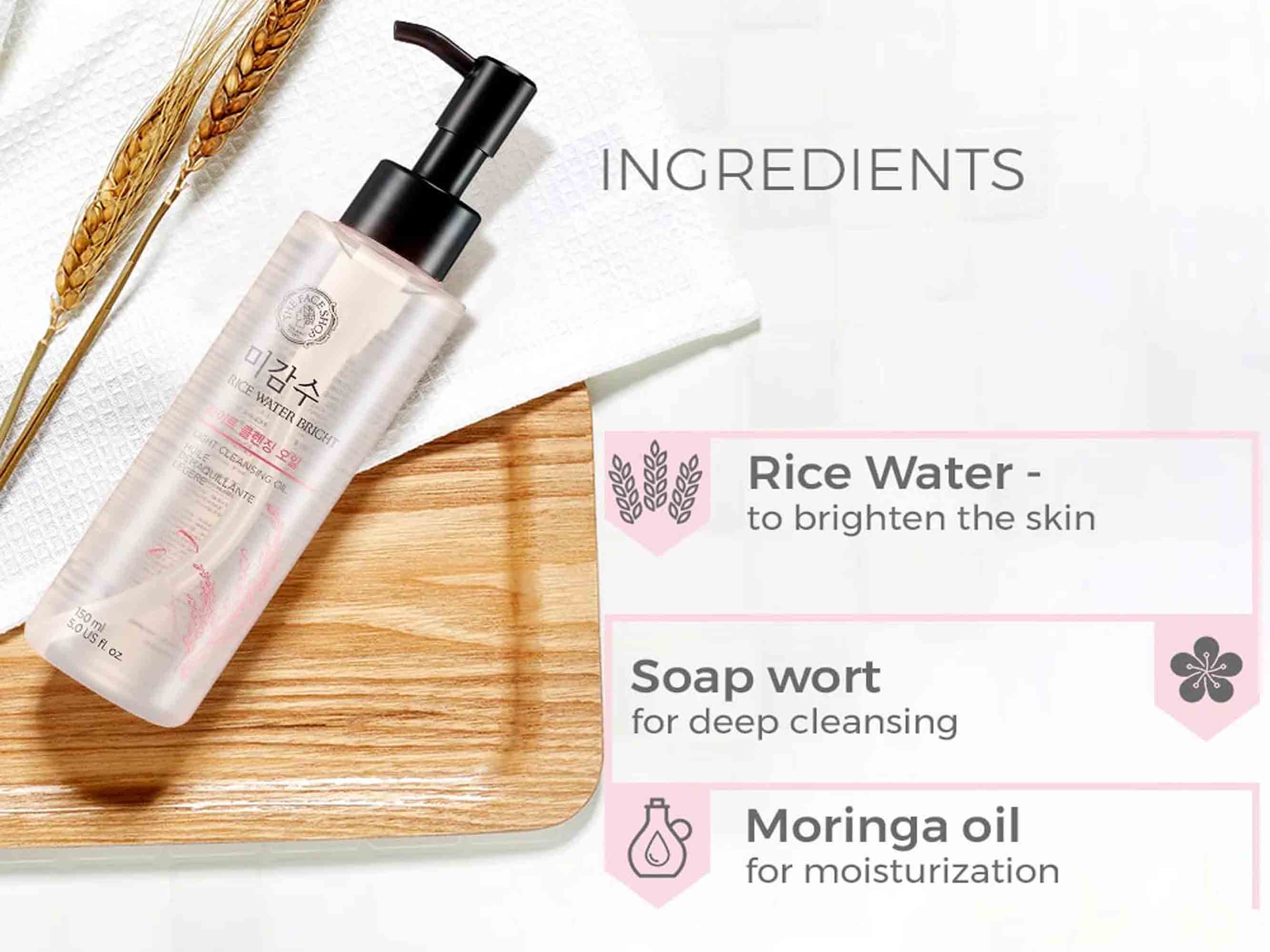 The Face Shop Rice Water Bright Light Cleansing Oil - Image 3