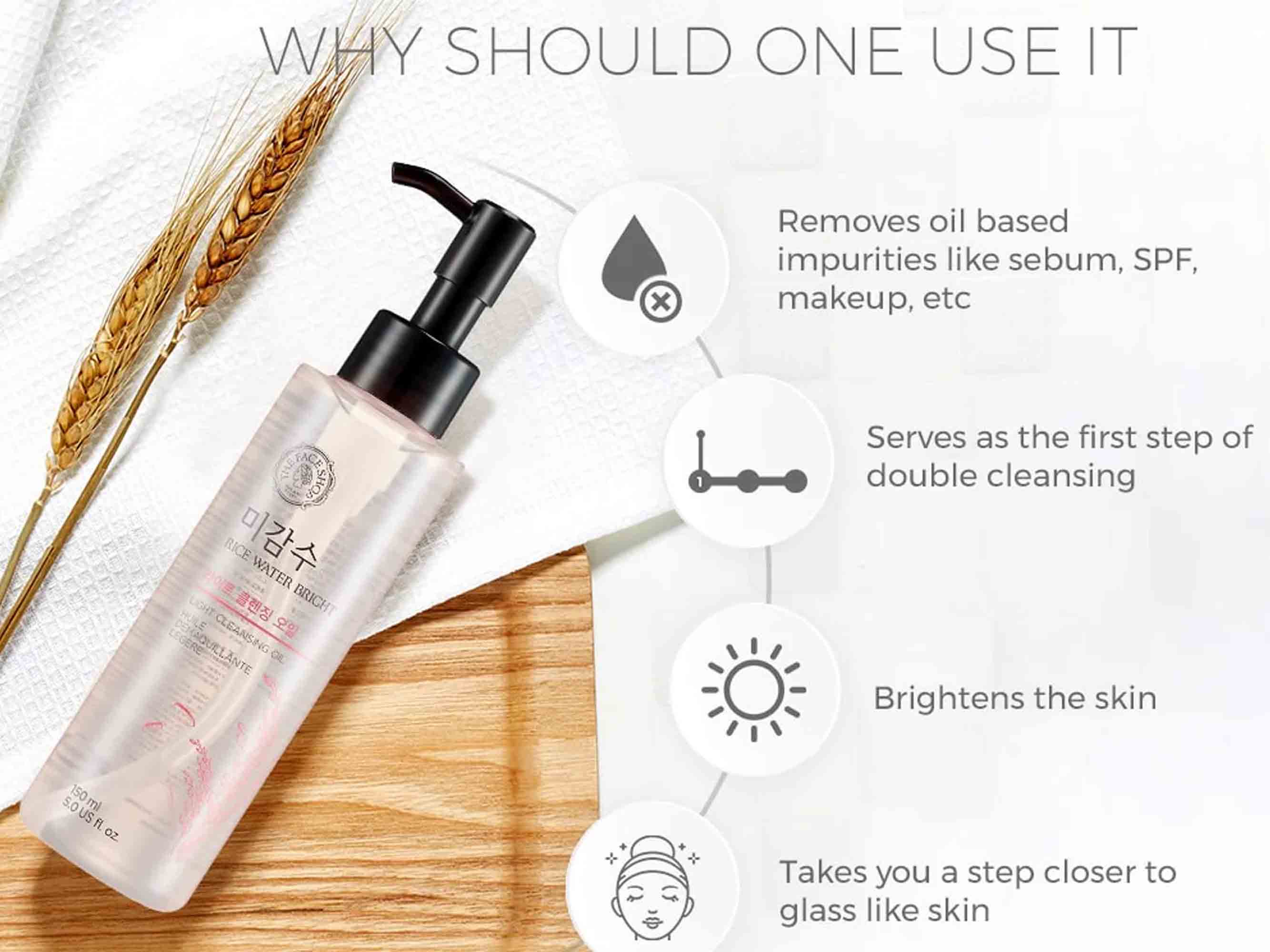 The Face Shop Rice Water Bright Light Cleansing Oil - Image 4