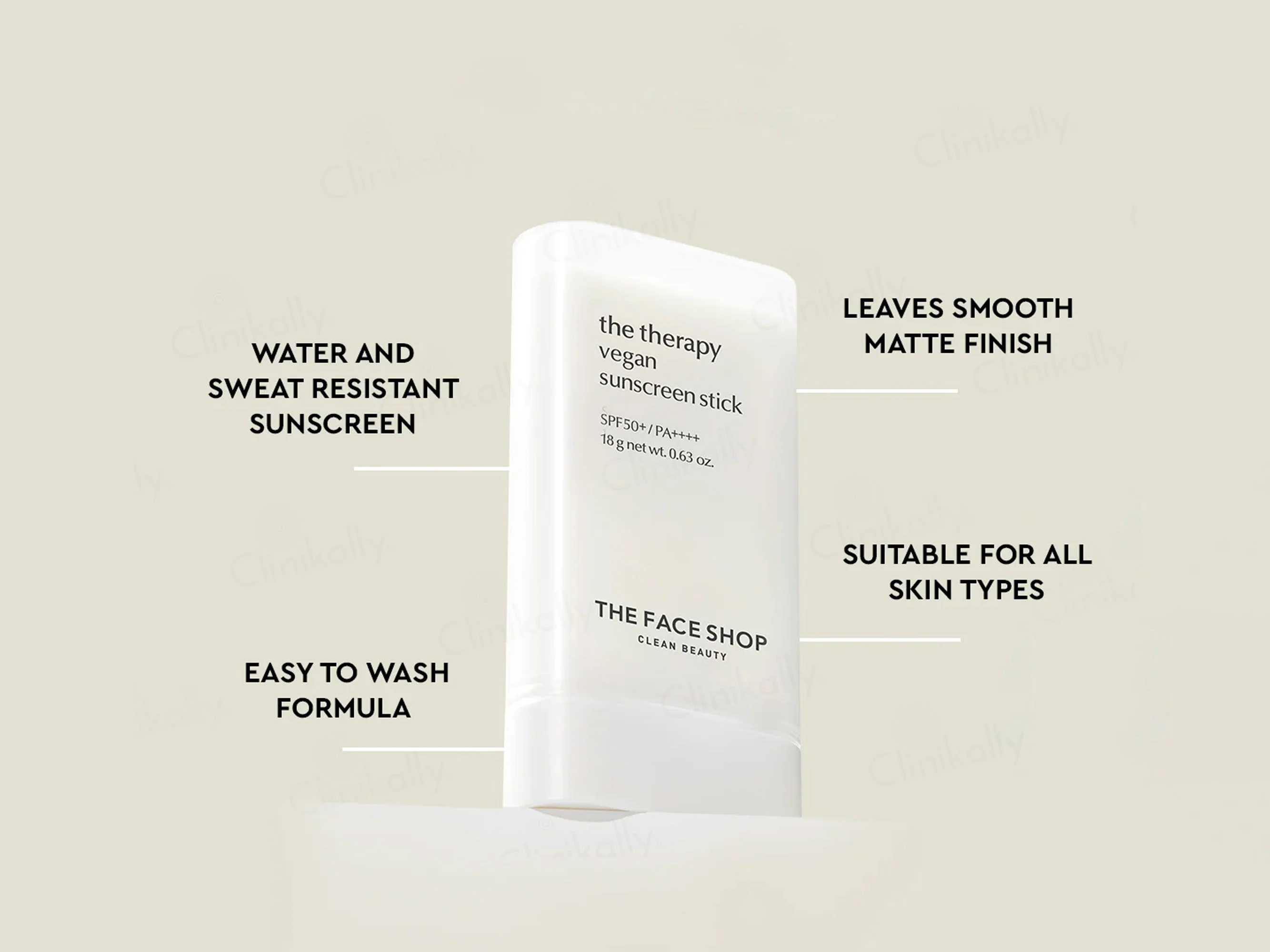 The Face Shop The Therapy Vegan Sunscreen Stick SPF 50+ PA++++ - Image 3