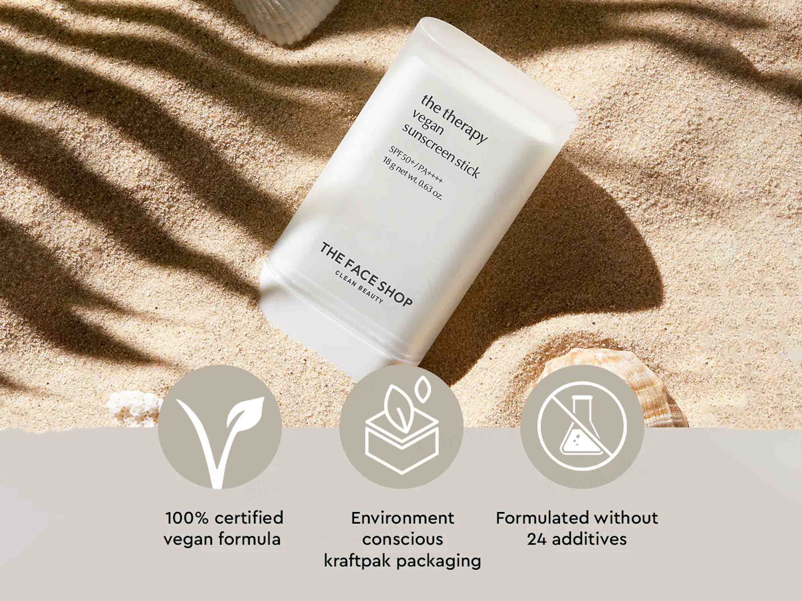 The Face Shop The Therapy Vegan Sunscreen Stick SPF 50+ PA++++ - Image 6