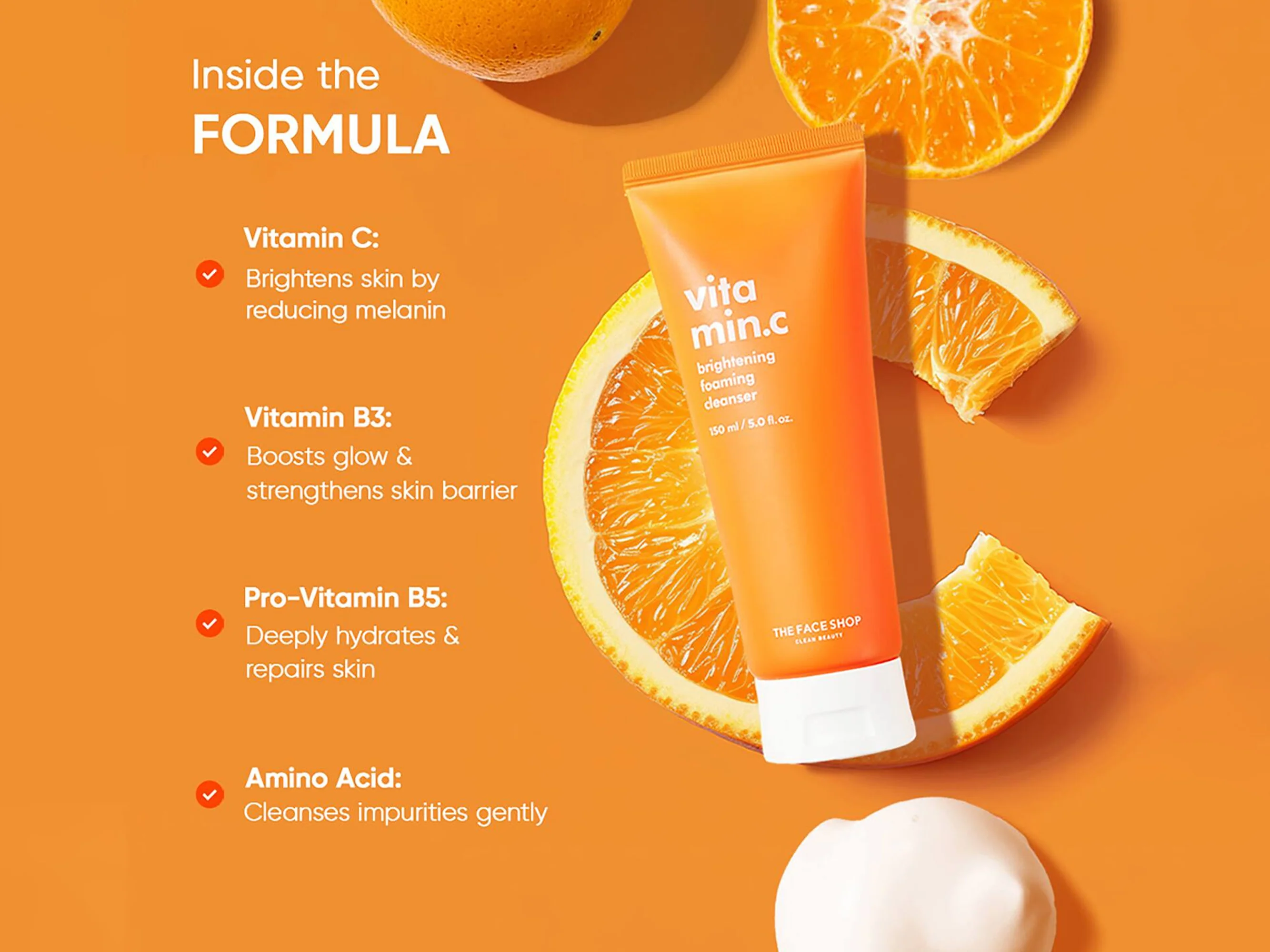 The Face Shop Vitamin C Brightening Foaming Cleanser - Image 4