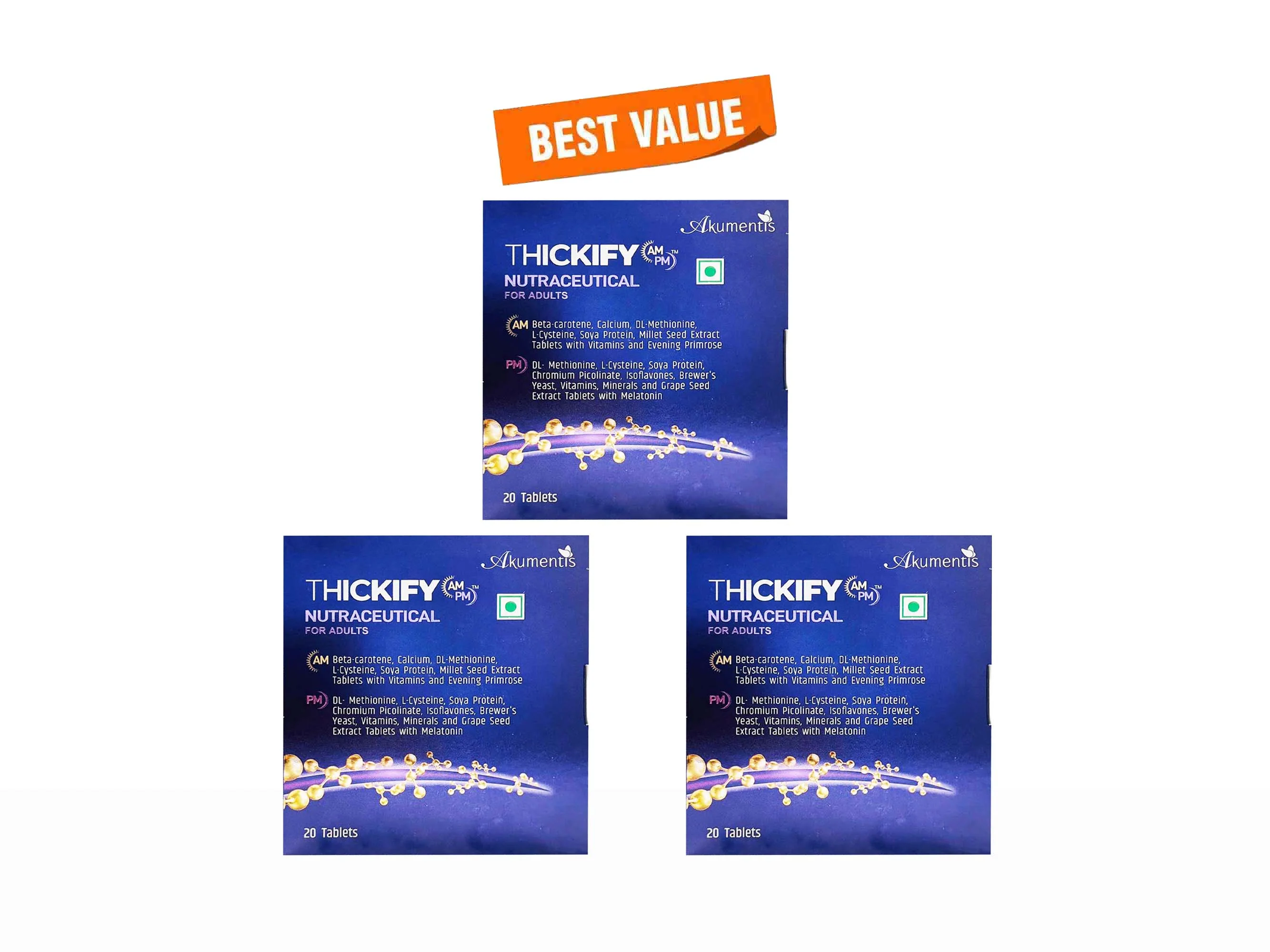 Thickify AM PM Nutraceutical Tablet For Adults - Image 3