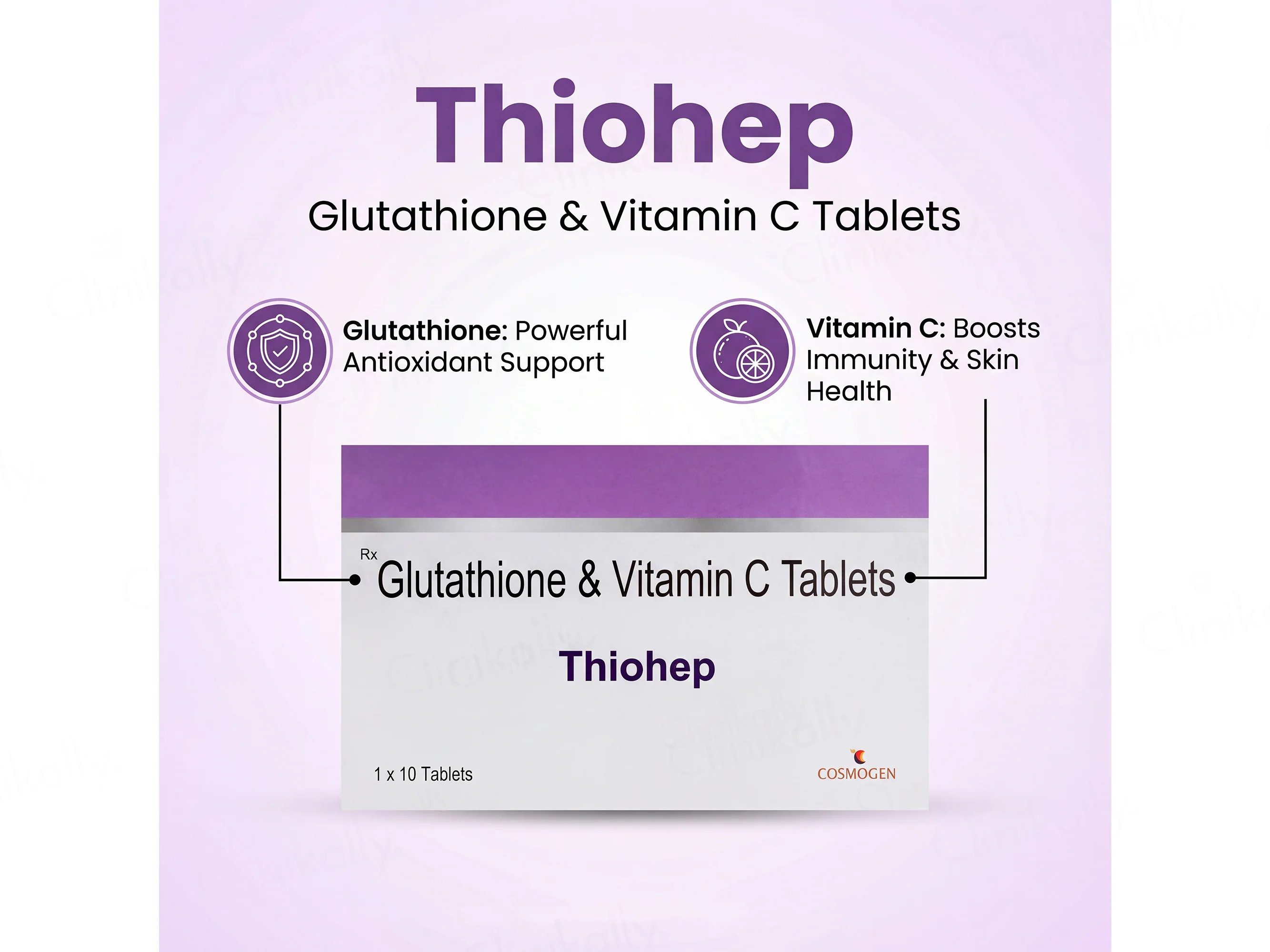 Thiohep Glutathione & Vitamin C Tablet - Image 2