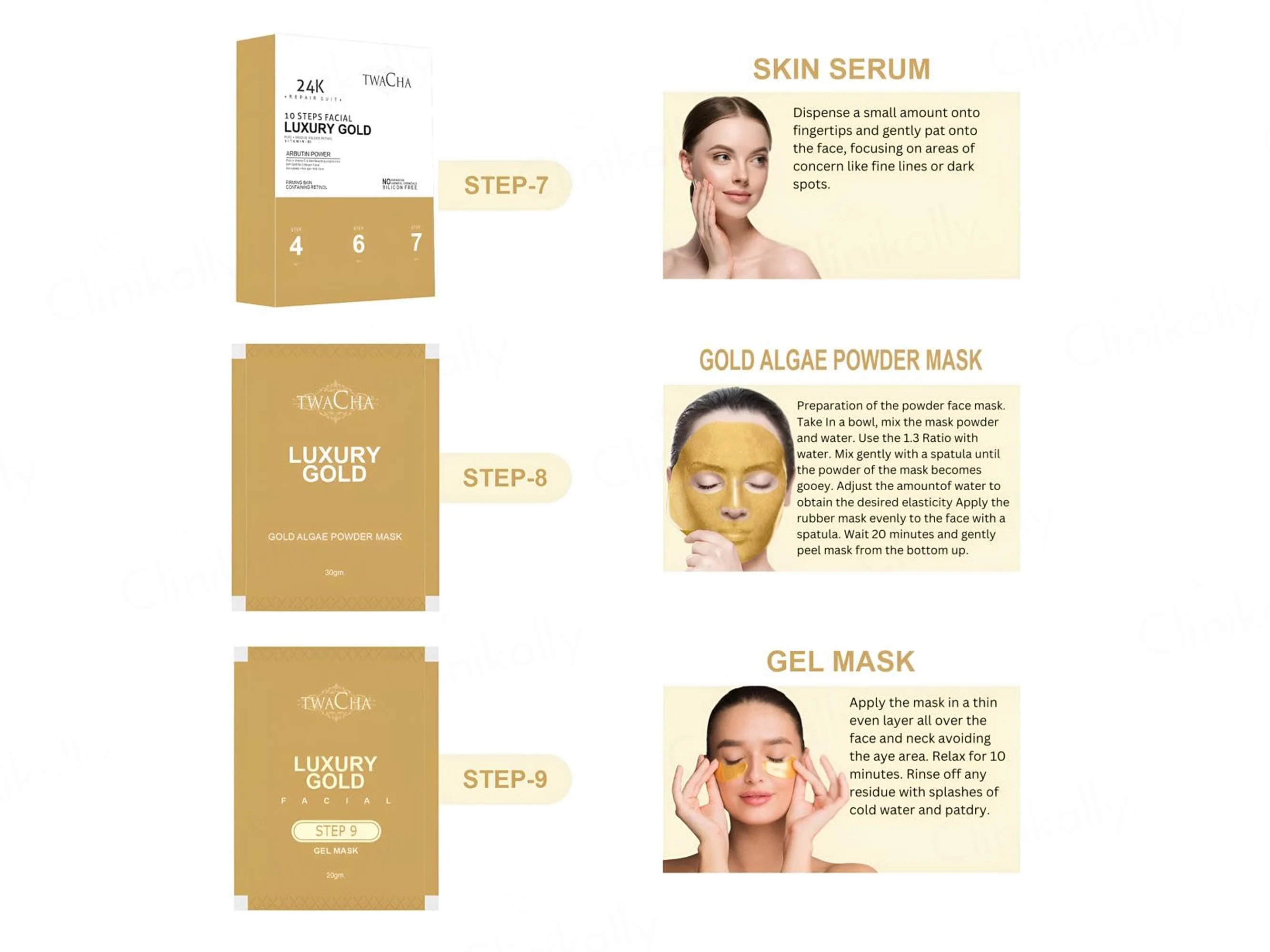 TWACHA 10 Steps 24K Luxury Gold Facial Kit - Image 4
