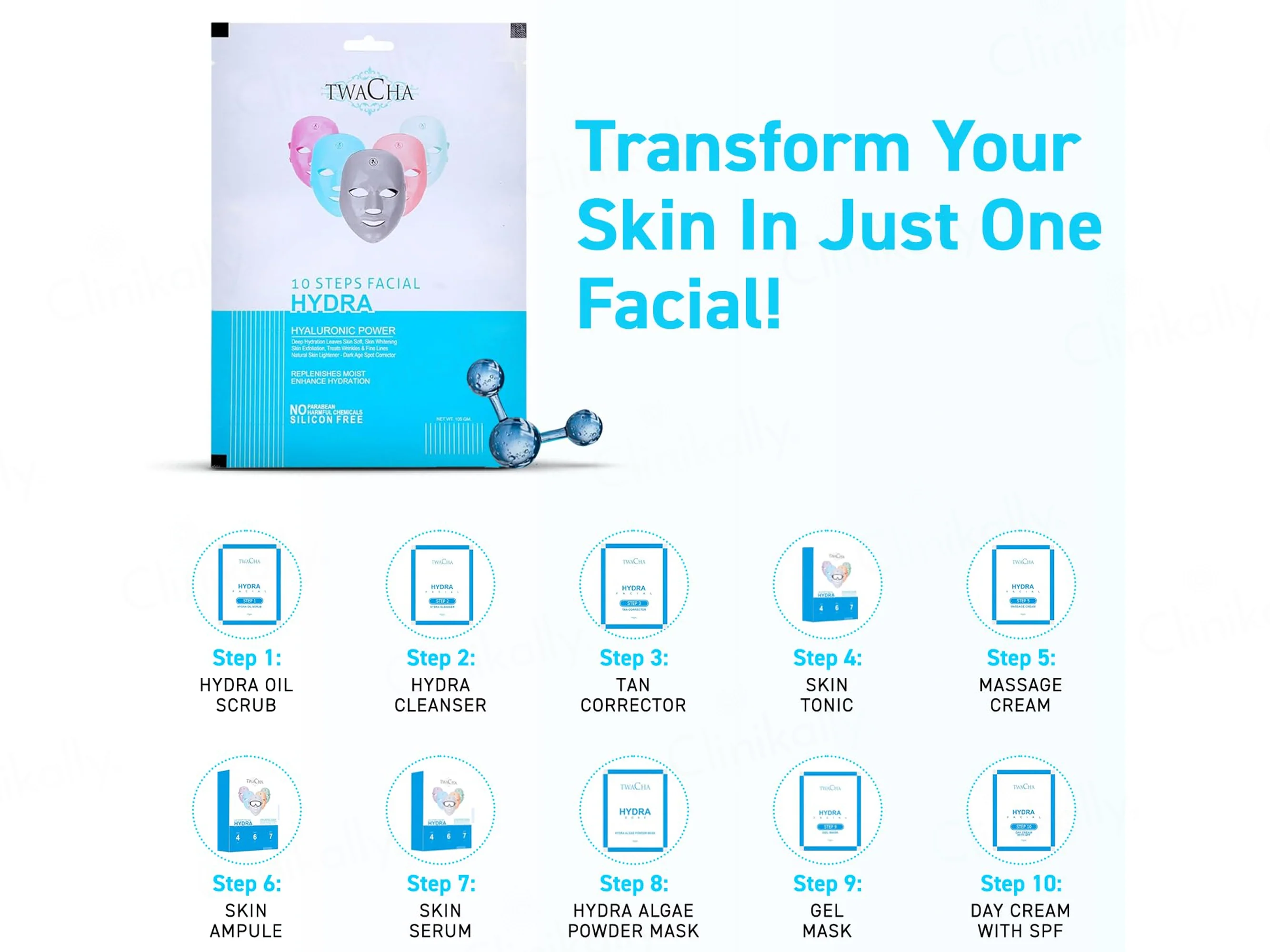 TWACHA 10 Steps Hydra Facial Kit - Image 6