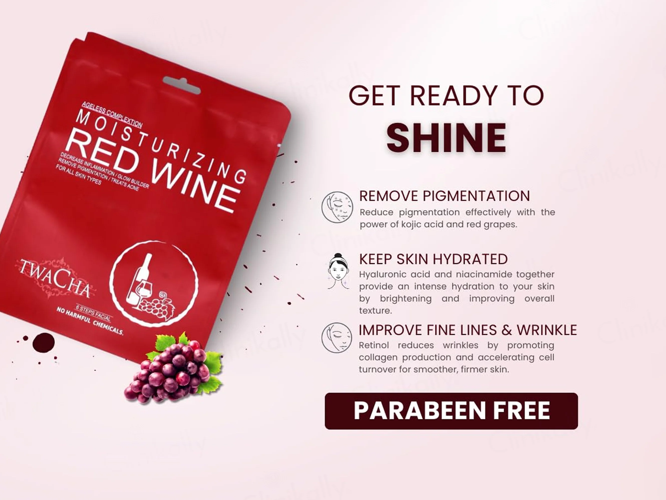 TWACHA Moisturizing Red Wine Facial Kit - Image 2
