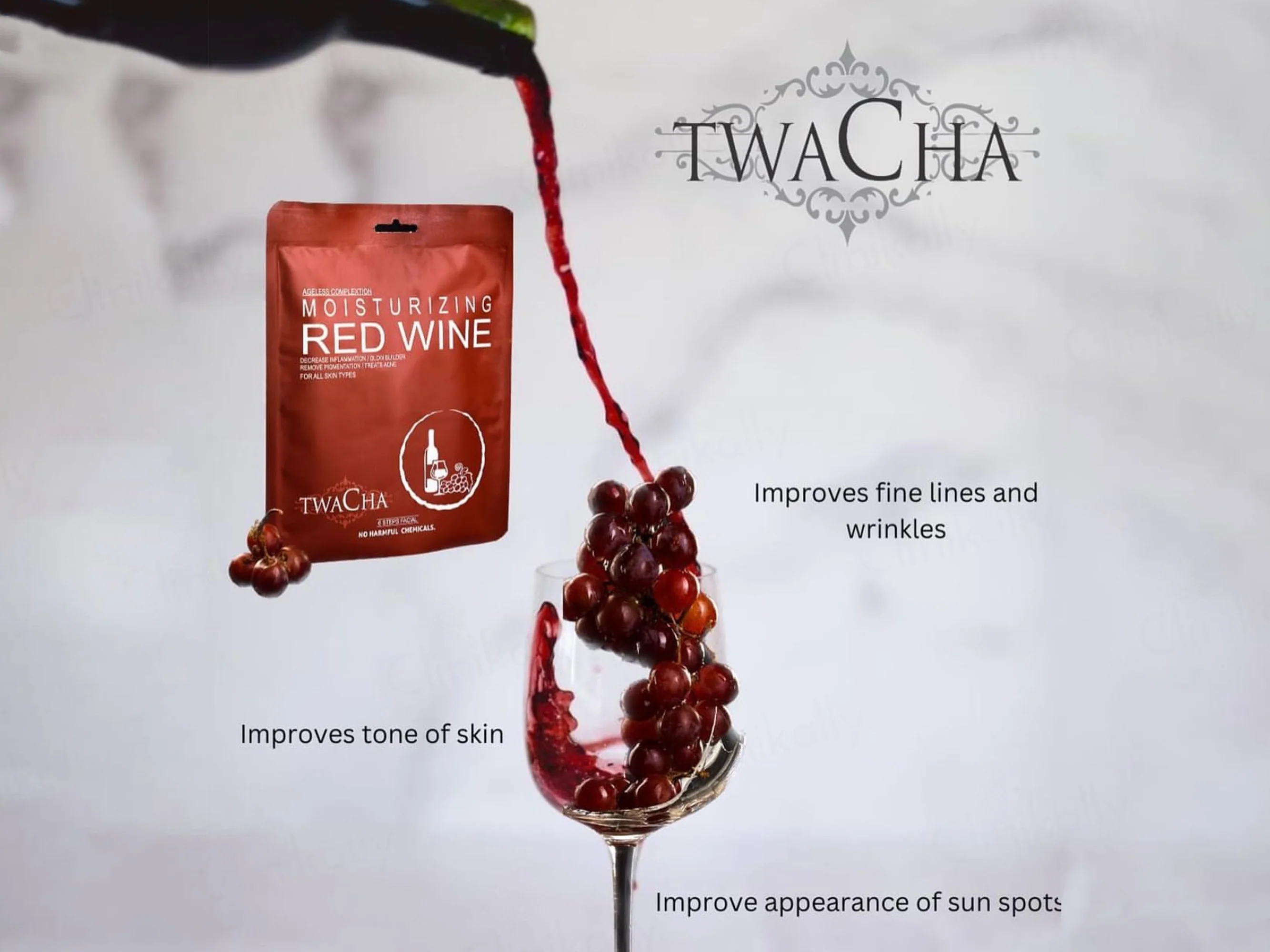TWACHA Moisturizing Red Wine Facial Kit - Image 4