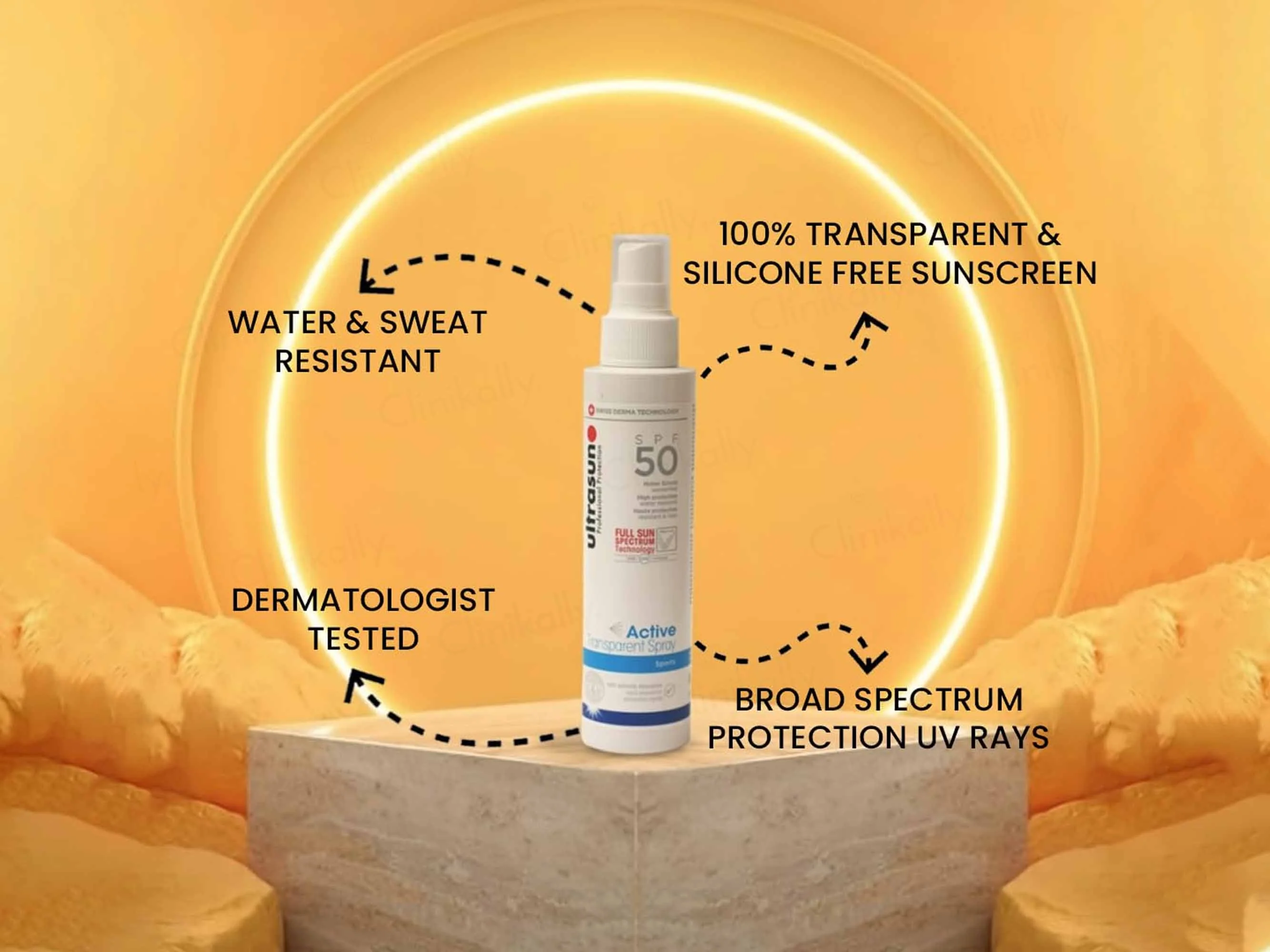 Ultrasun Active Transparent Sports Spray Sunscreen SPF 50 PA++++ - Image 3