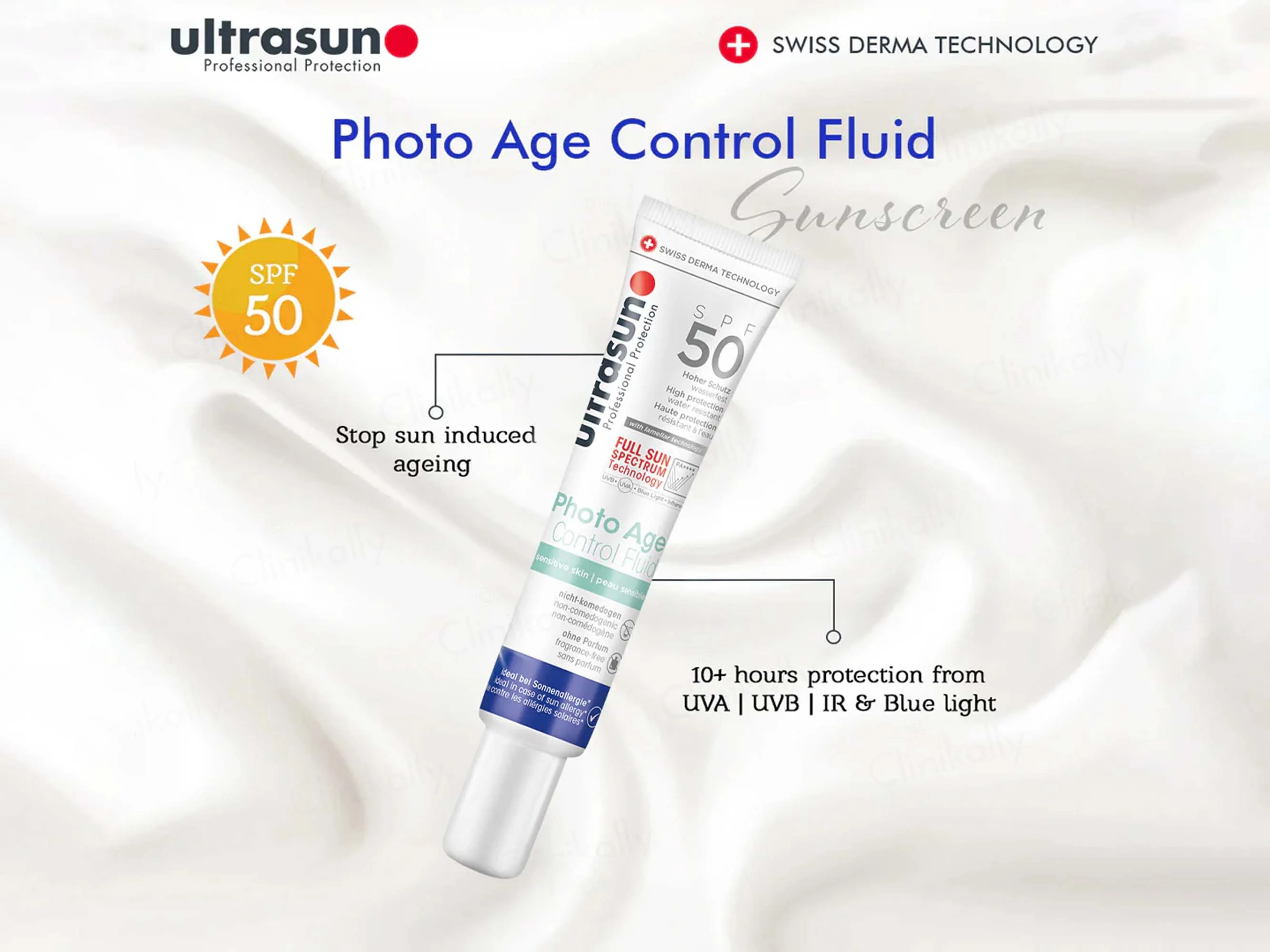Ultrasun Photo Age Control Fluid Sunscreen For Sensitive Skin SPF 50 PA++++ - Image 2