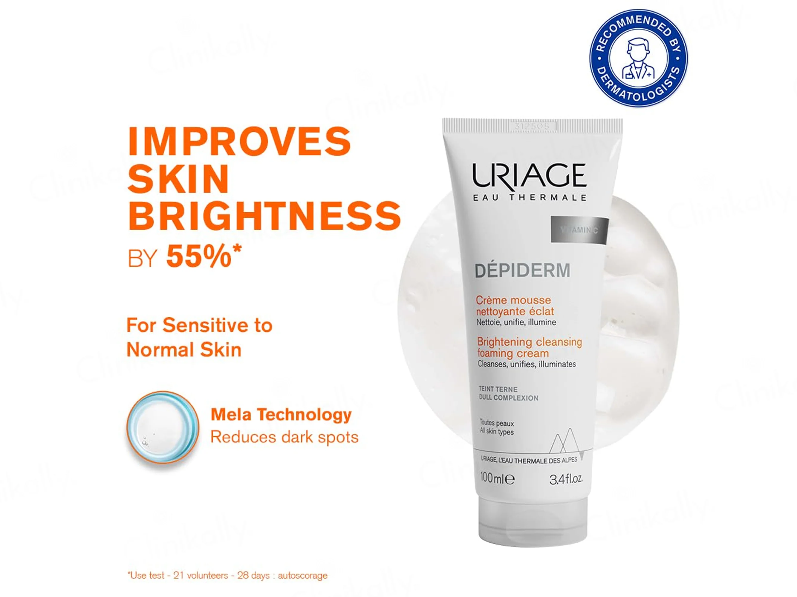 Uriage Depiderm Brightening Cleansing Foaming Cream With Vitamin C - Image 2